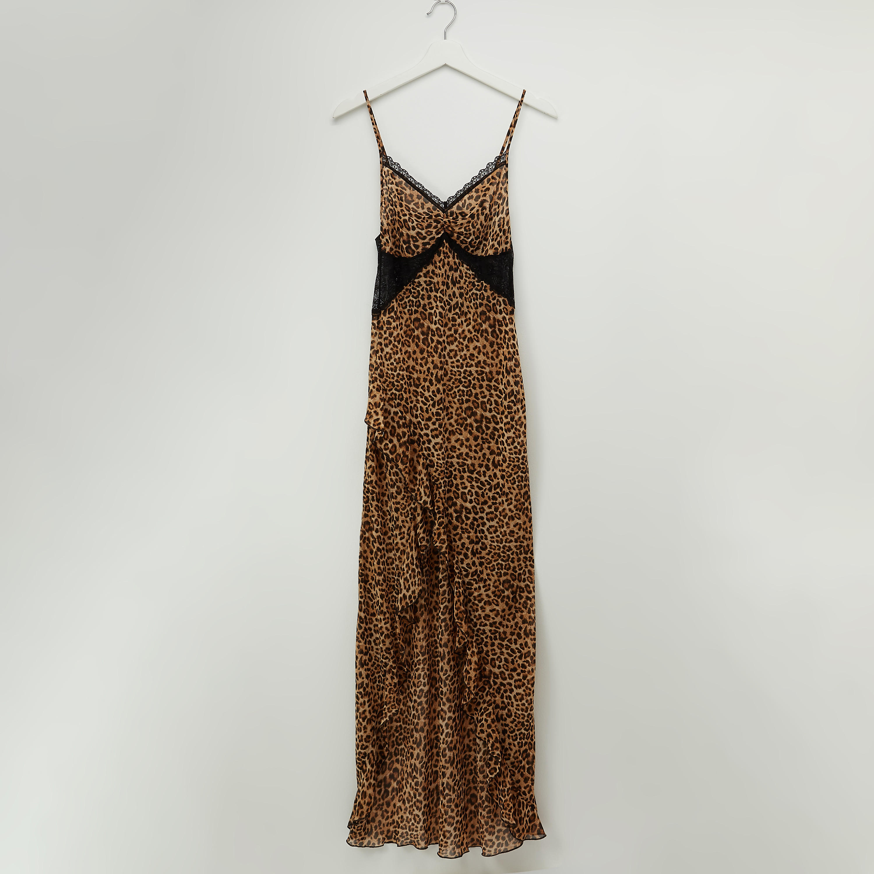 فستان طويل بياقة V وتفاصيل دانتيل وطبعات-women-clothing-nightwear-nighties-image-1
