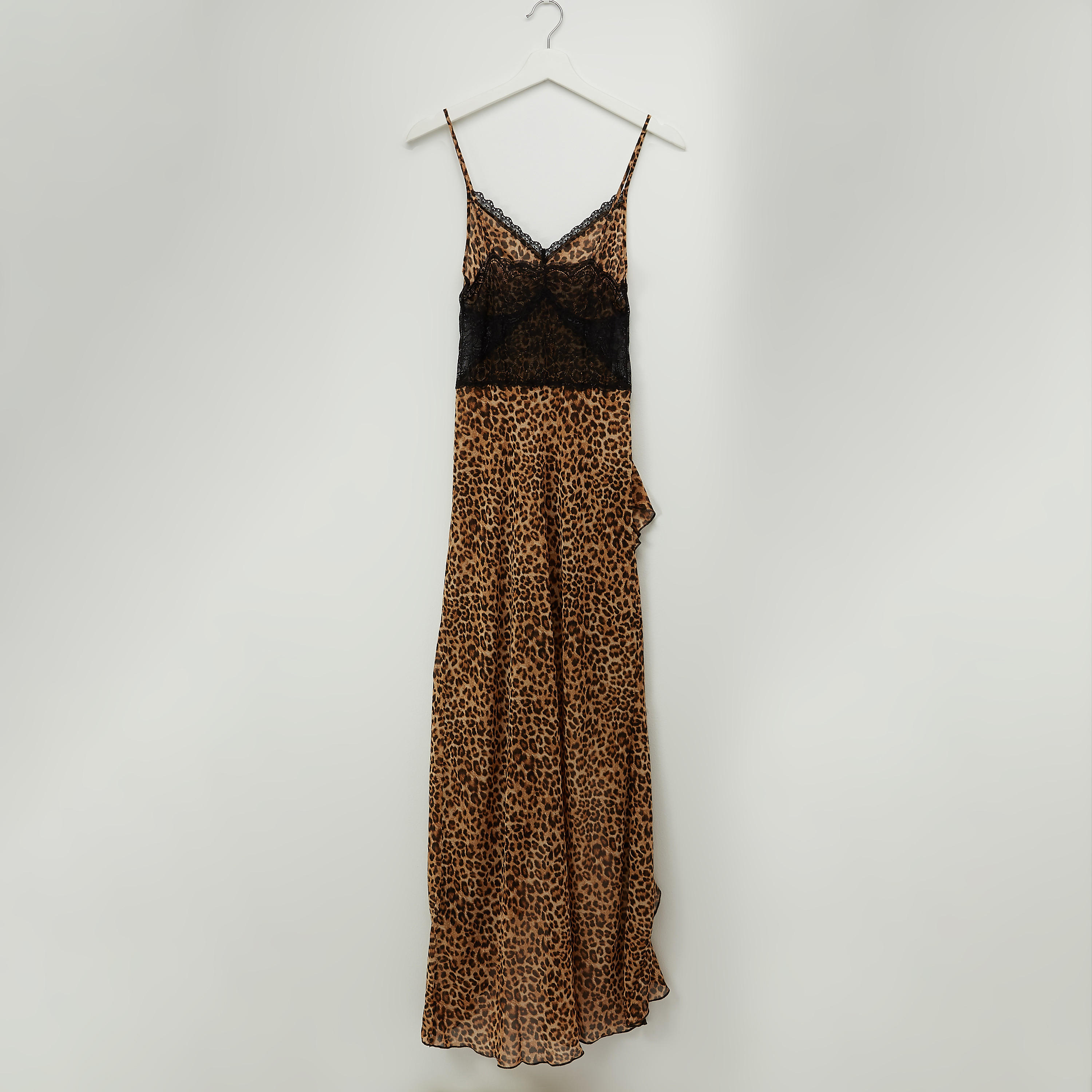 فستان طويل بياقة V وتفاصيل دانتيل وطبعات-women-clothing-nightwear-nighties-image-3