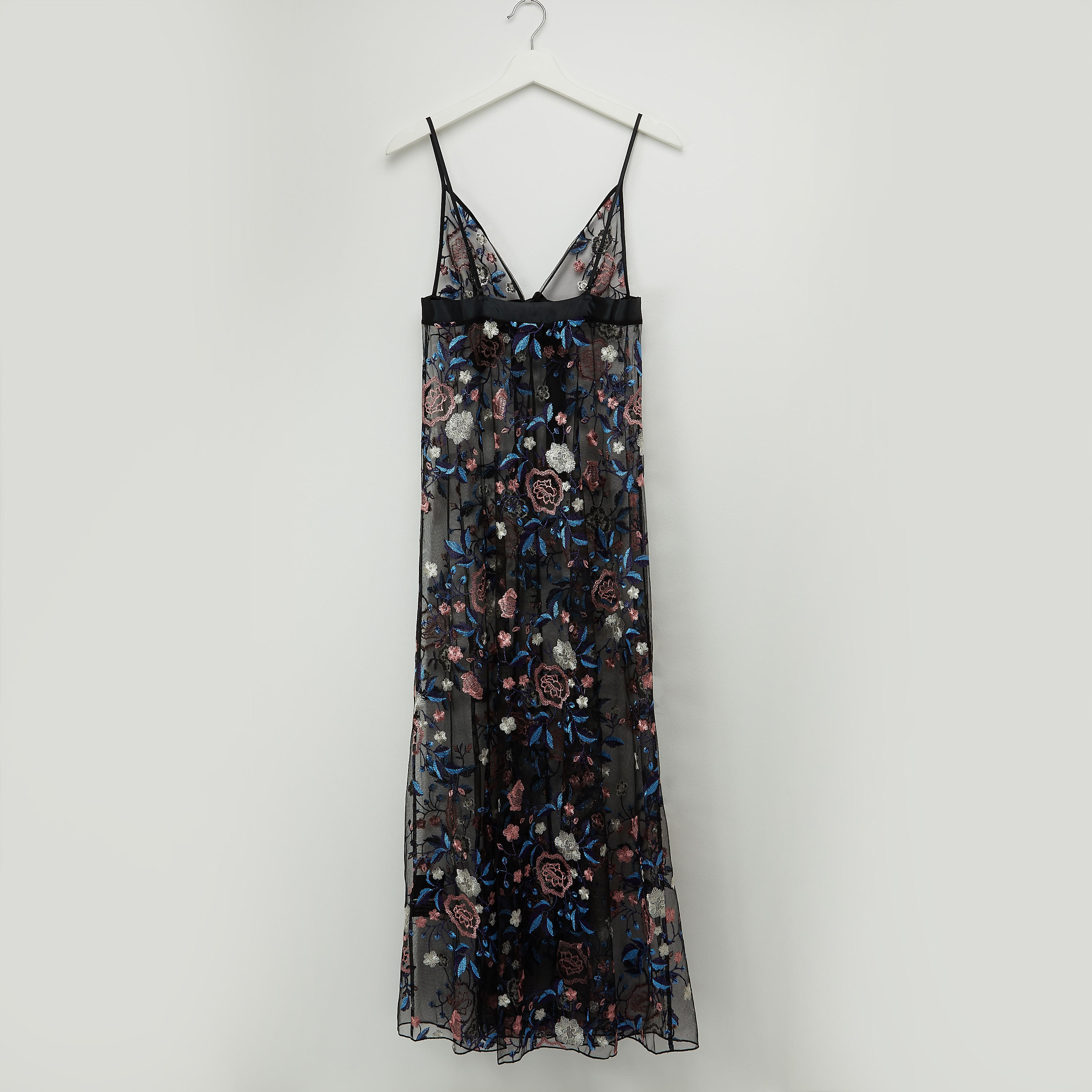 Embroidered Nightie with V-neck and Tie Up-women-clothing-nightwear-nighties-image-3