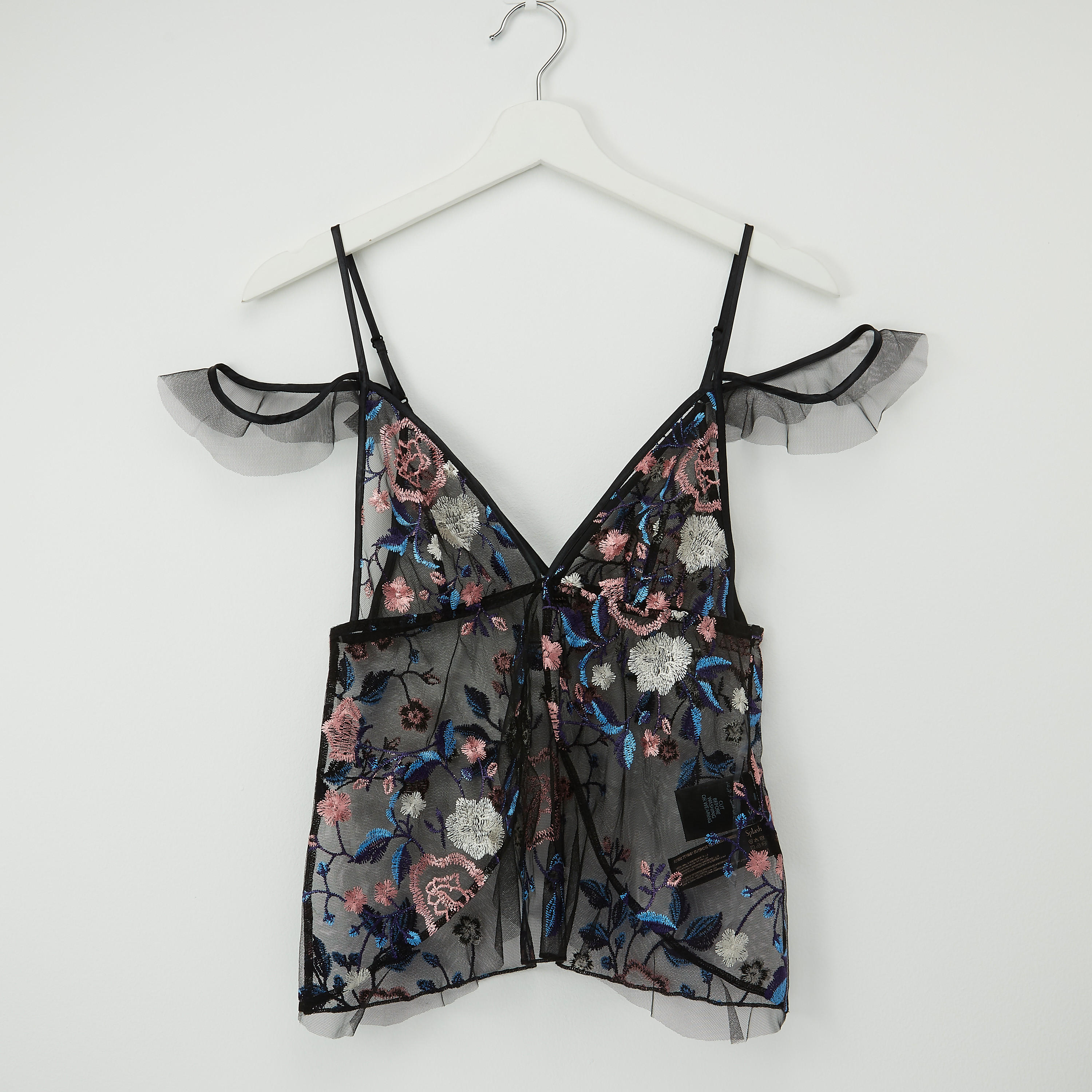 طقم بنطال بيجاما وبلوزة مطرّزة بياقة V-women-clothing-nightwear-pyjamas-longsets-image-1