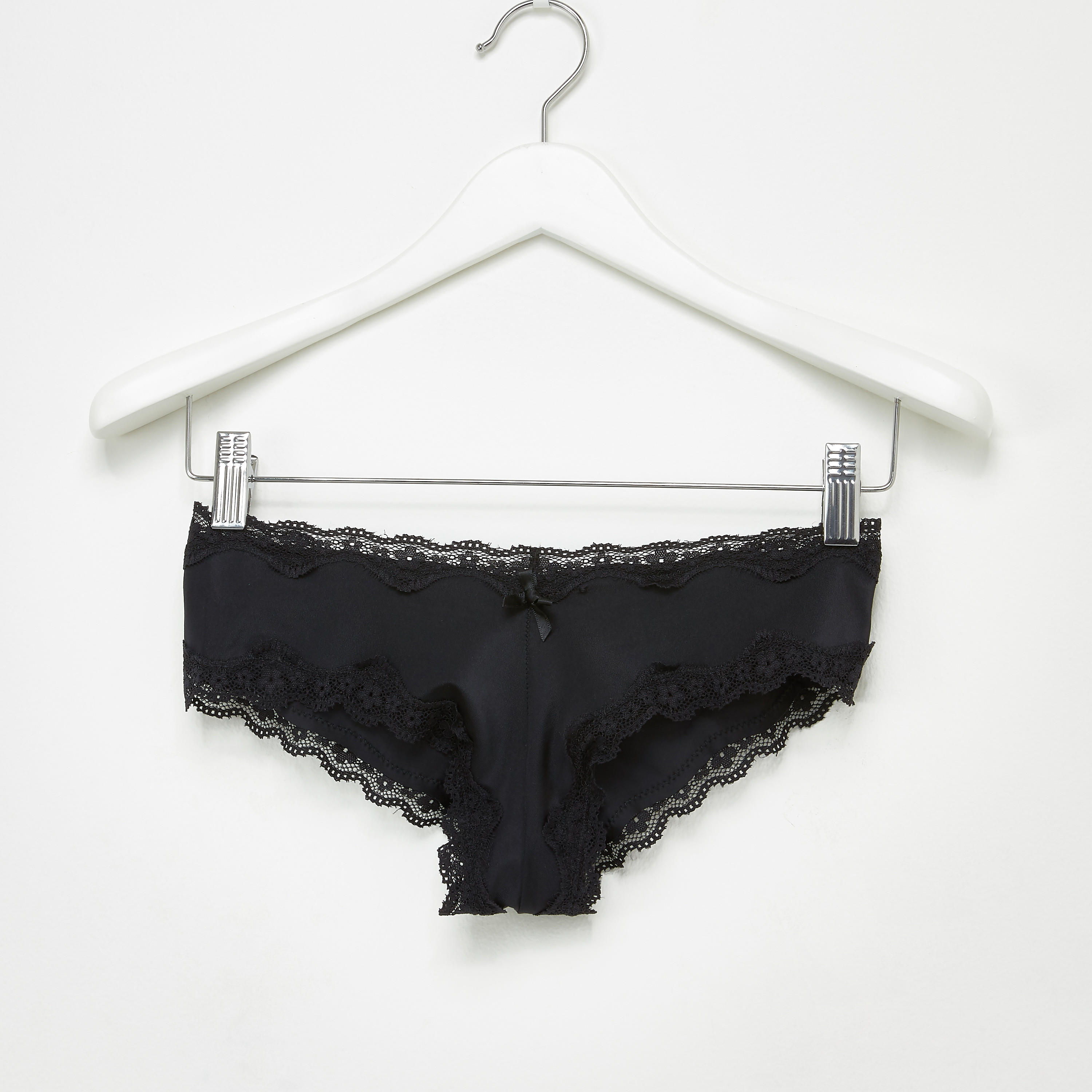 سراويل داخلية بوي شورت بخصر مطّاطي وتفاصيل دانتيل-women-clothing-lingerie-panties-image-1
