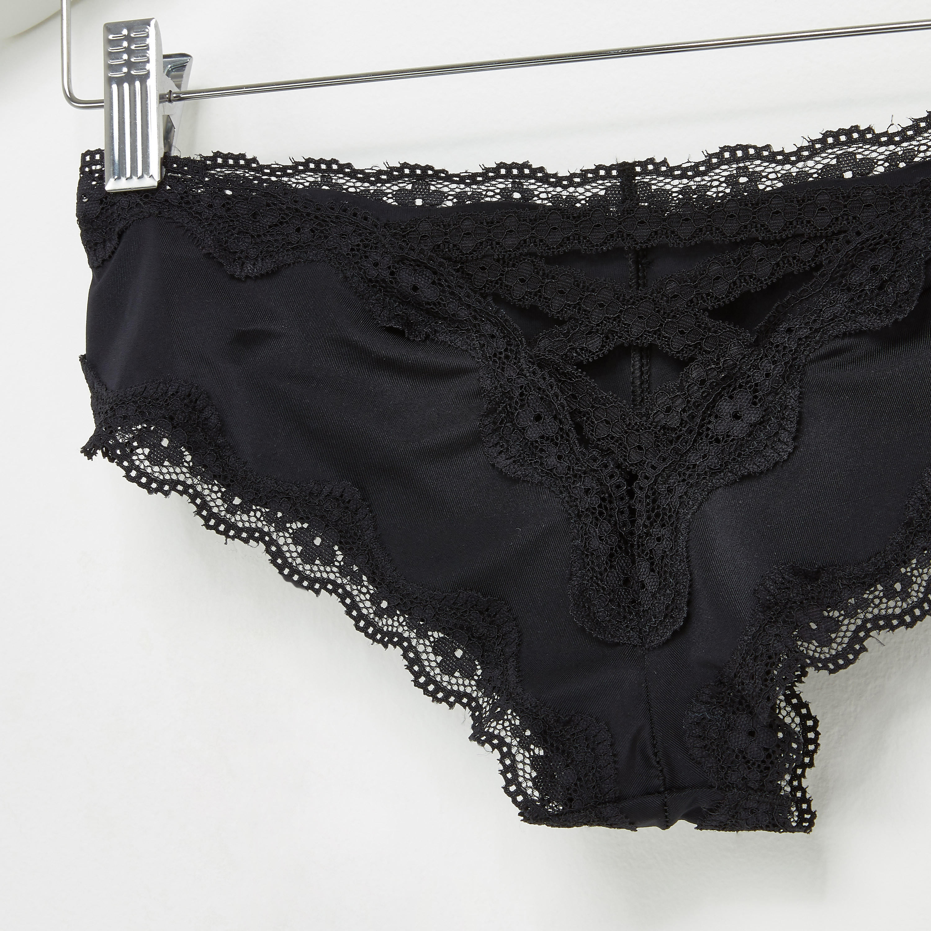 سراويل داخلية بوي شورت بخصر مطّاطي وتفاصيل دانتيل-women-clothing-lingerie-panties-image-3