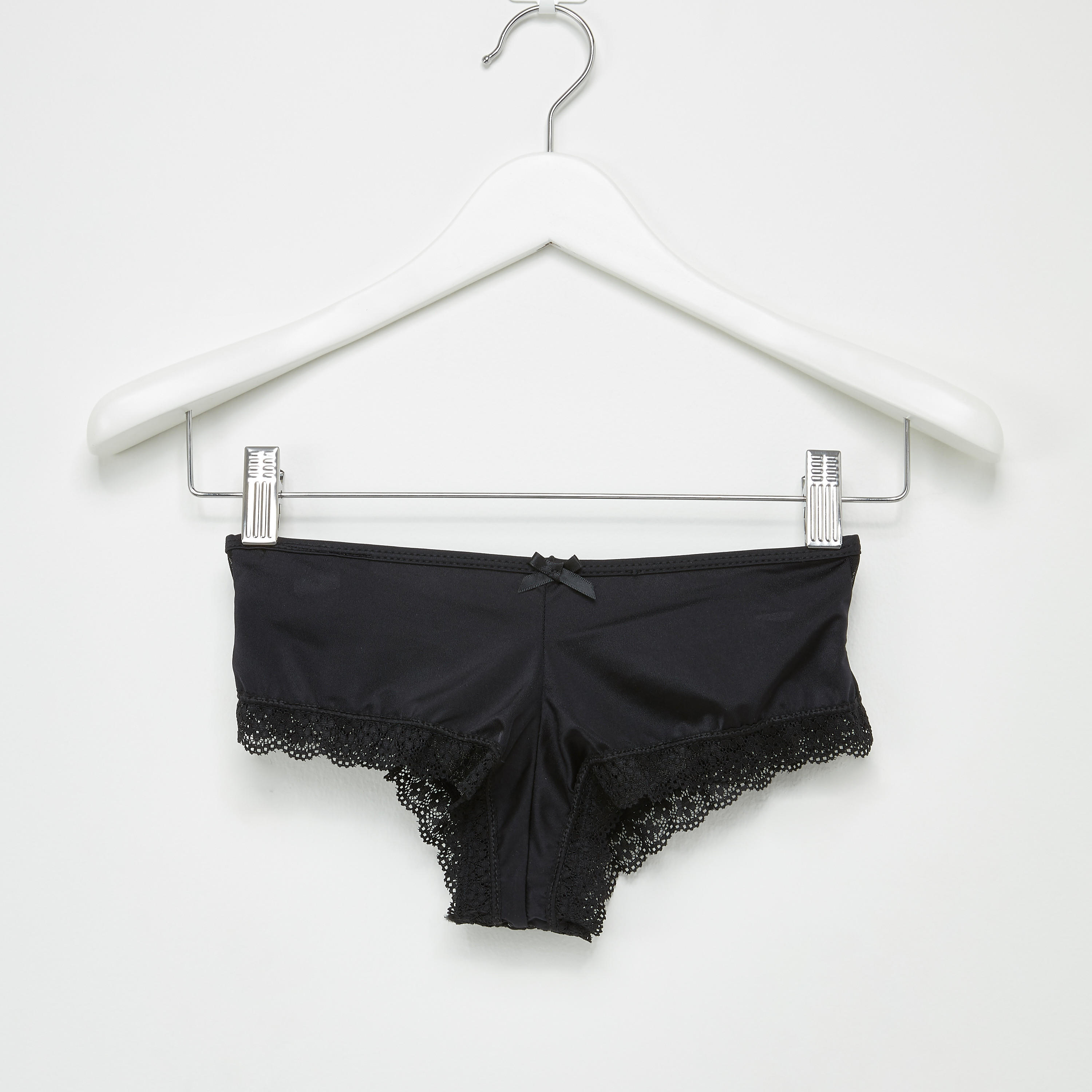 سراويل داخلية بوي شورت بحزام متقاطع وتفاصيل دانتيل-women-clothing-lingerie-panties-image-1