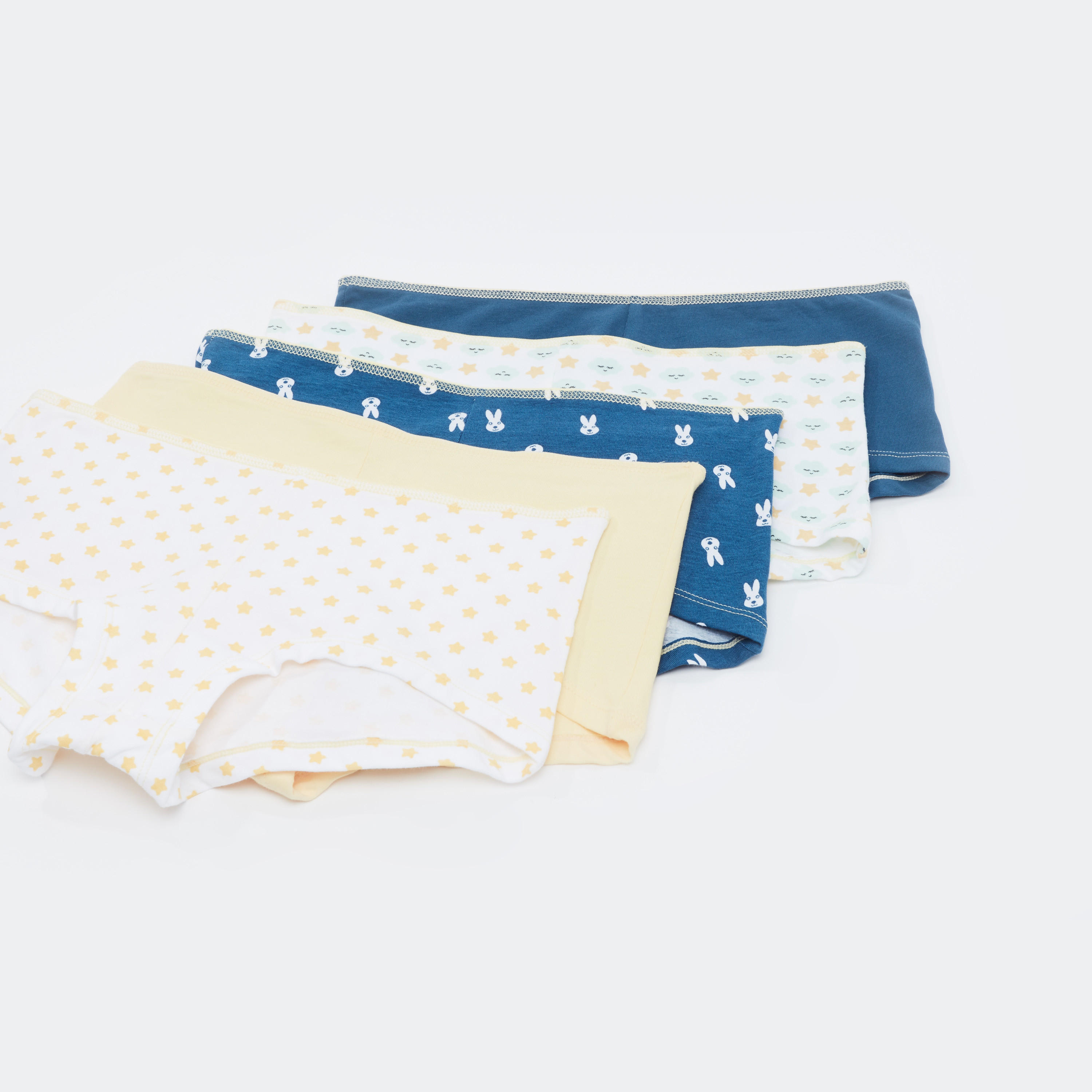 سراويل بوي شورت متنوعة بخصر مطّاطي - طقم من 5 قطع-women-clothing-lingerie-panties-image-1