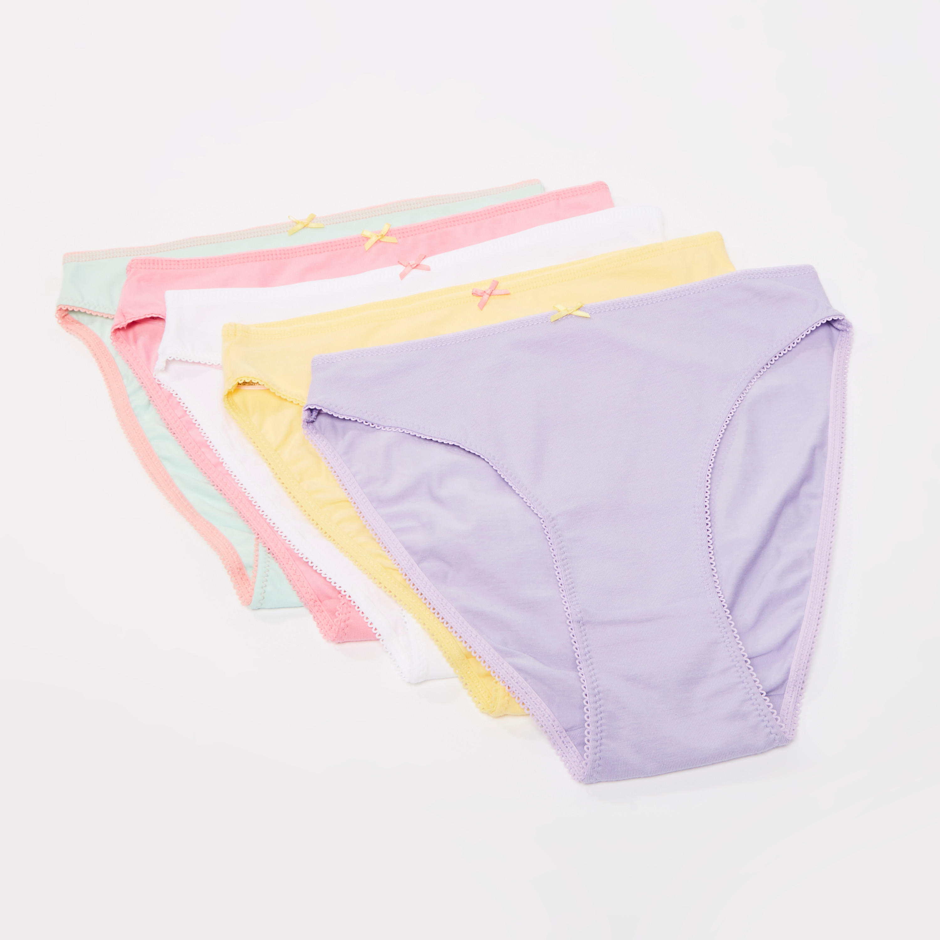 Set of 5 - Classic Breifs with Elasticised Waistband-women-clothing-lingerie-panties-image-1