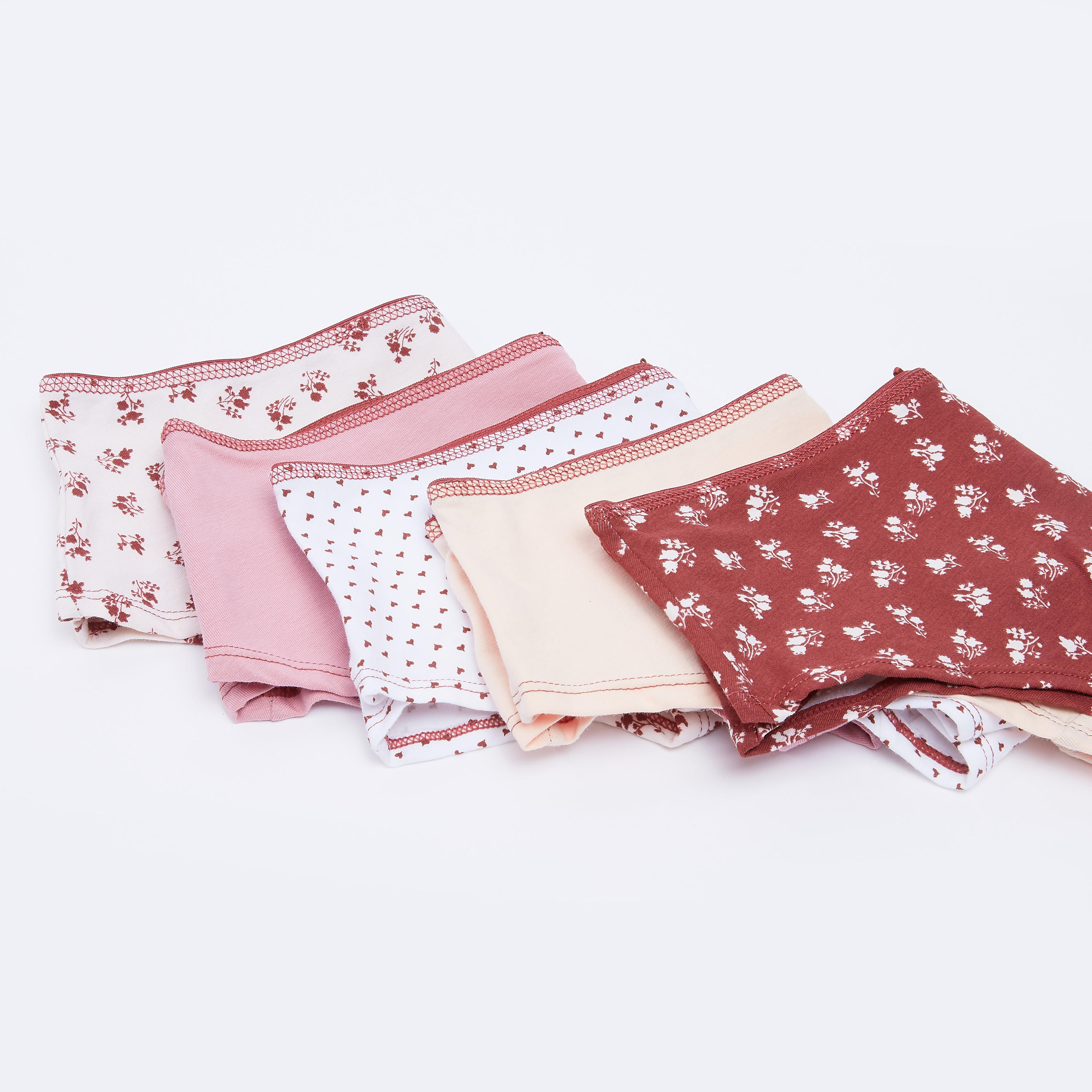 سراويل داخلية بخصر مطّاطي وطبعات - طقم من 5 قطع-women-clothing-lingerie-panties-image-3