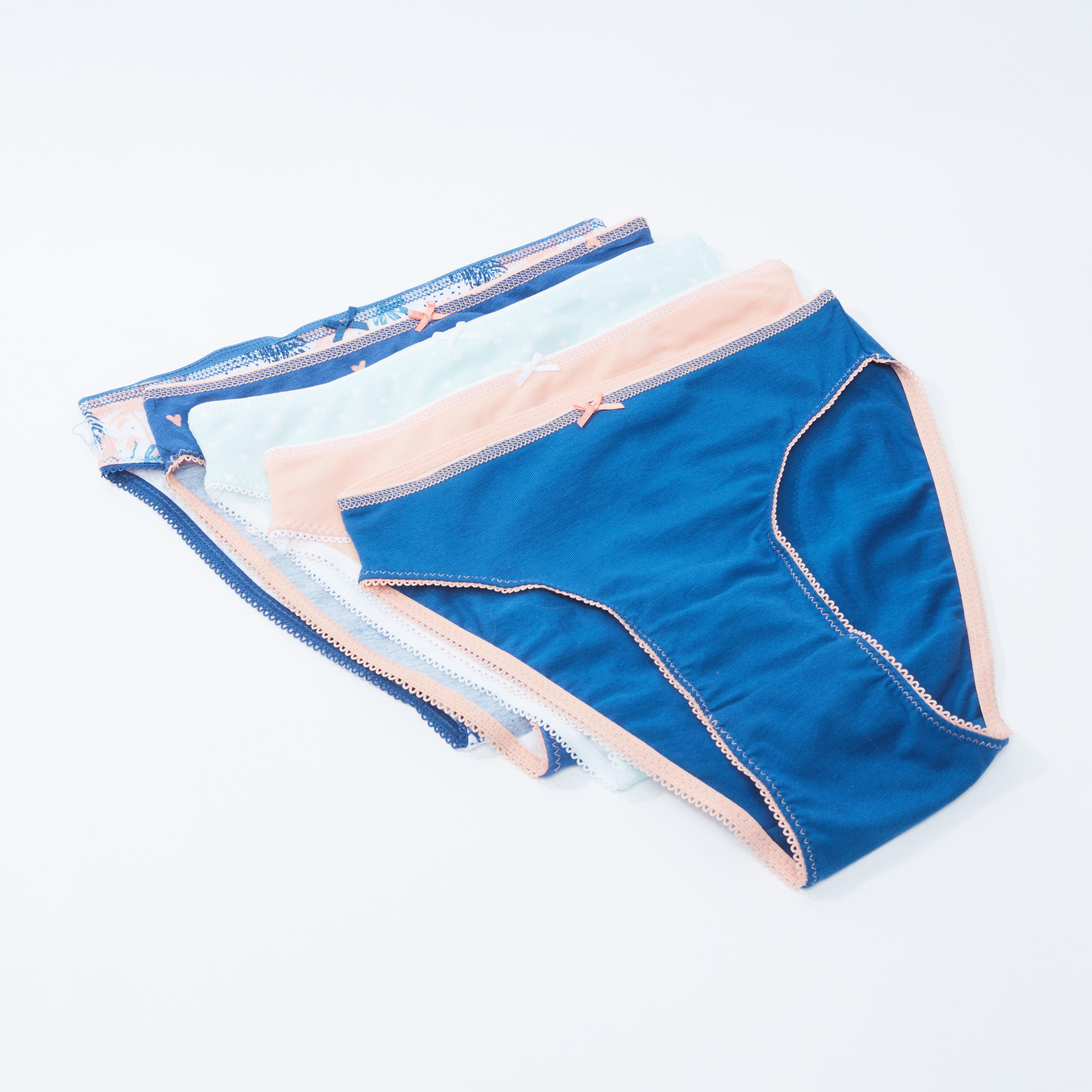 سراويل داخلية متنوعة بتفاصيل دانتيل - طقم من 5 قطع-women-clothing-lingerie-panties-image-1