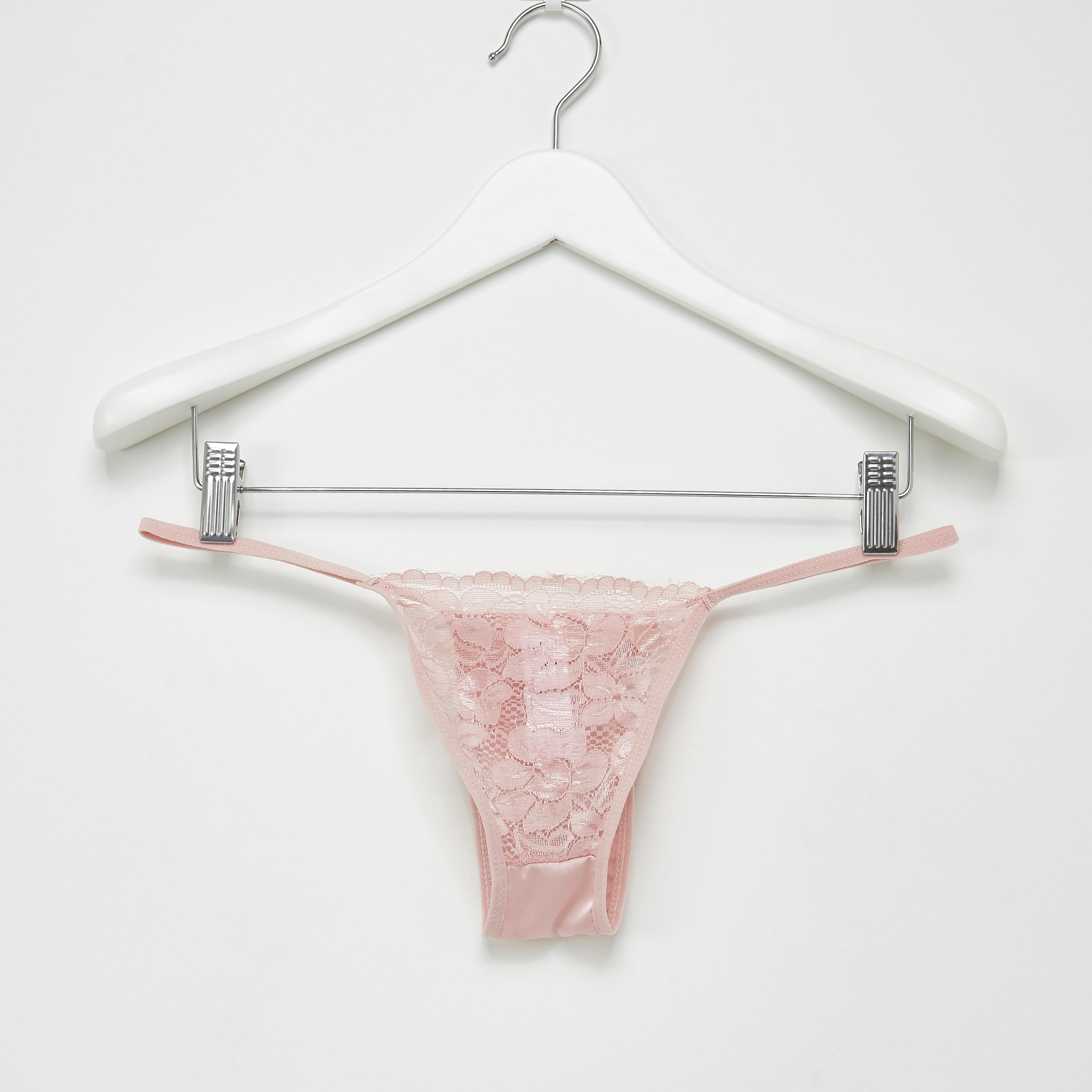 قميص نوم بياقة V وتفاصيل دانتيل مع ثونج-women-clothing-nightwear-pyjamas-longsets-image-4