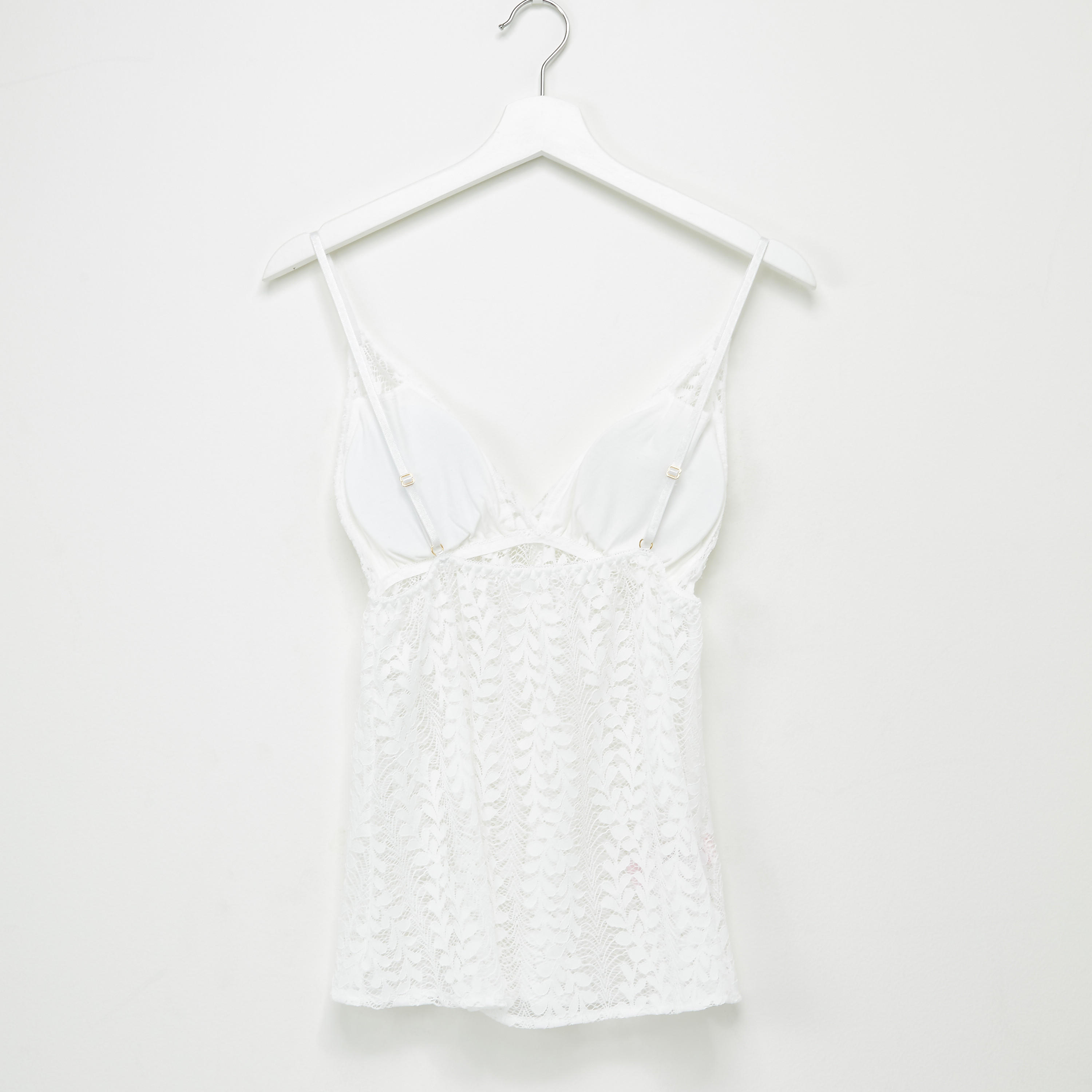 طقم شورت وبلوزة بياقة V وتفاصيل دانتيل-women-clothing-nightwear-pyjamas-longsets-image-3