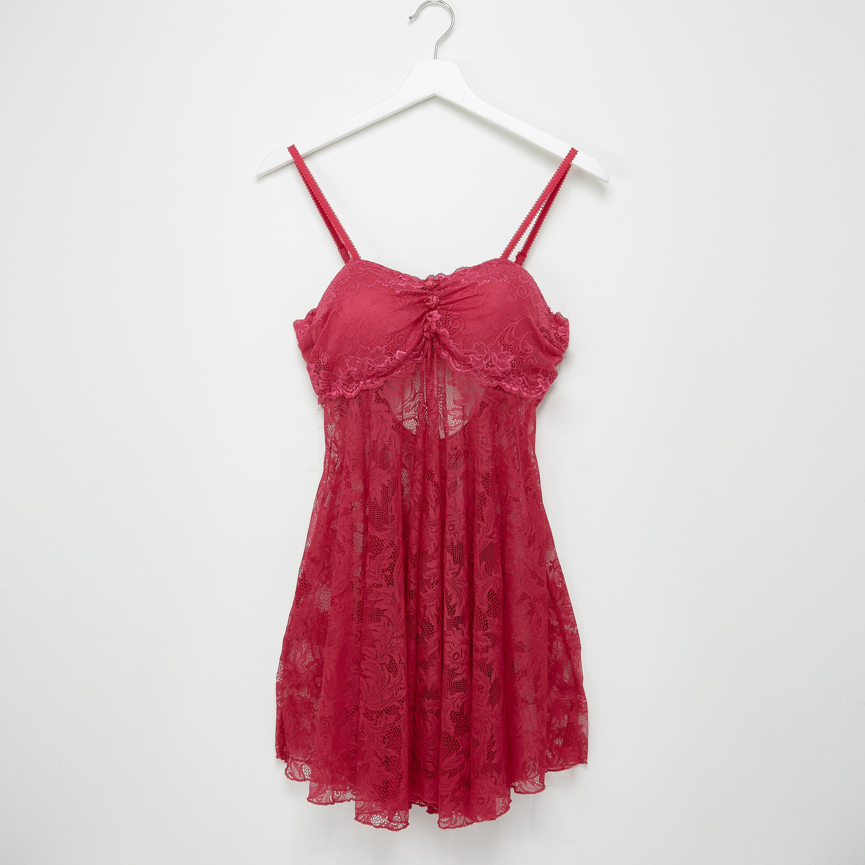 طقم قميص نوم 3 قطع بتفاصيل دانتيل-women-clothing-nightwear-nighties-image-5