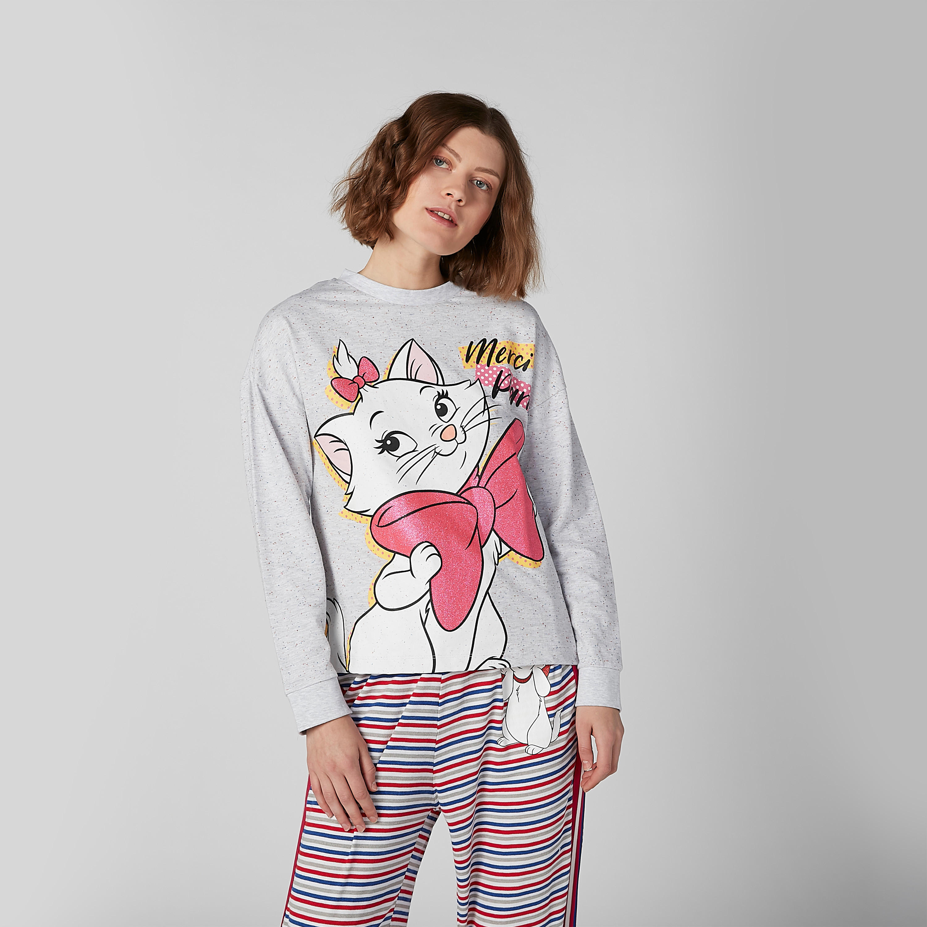 تيشيرت مستدام بياقة مستديرة وأكمام قصيرة وطبعات ماري-women-clothing-nightwear-pyjamas-tops-image-1