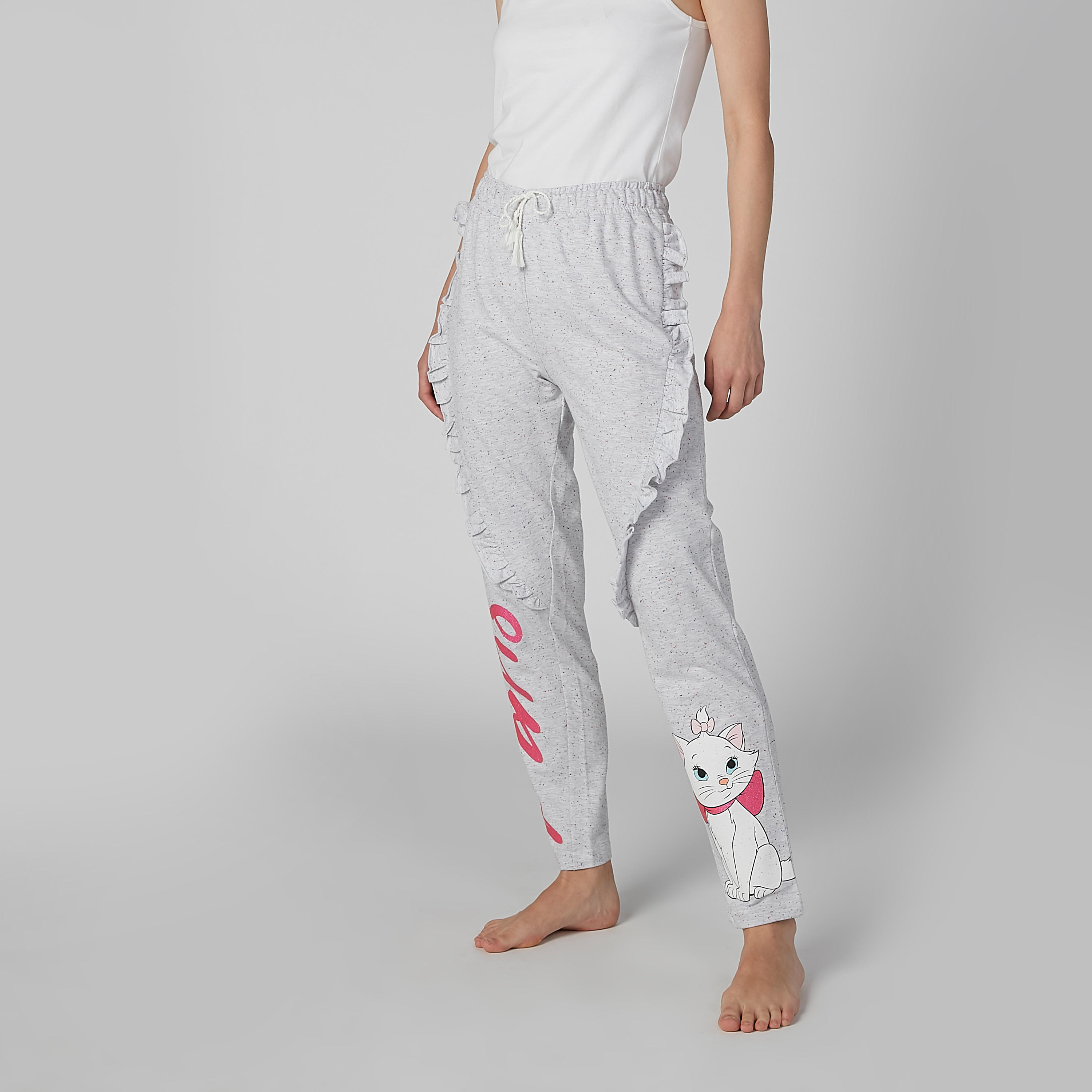 بنطال بيجاما بتفاصيل كشكش وطبعات هالو كيتي-women-clothing-nightwear-pyjamas-bottoms-image-2