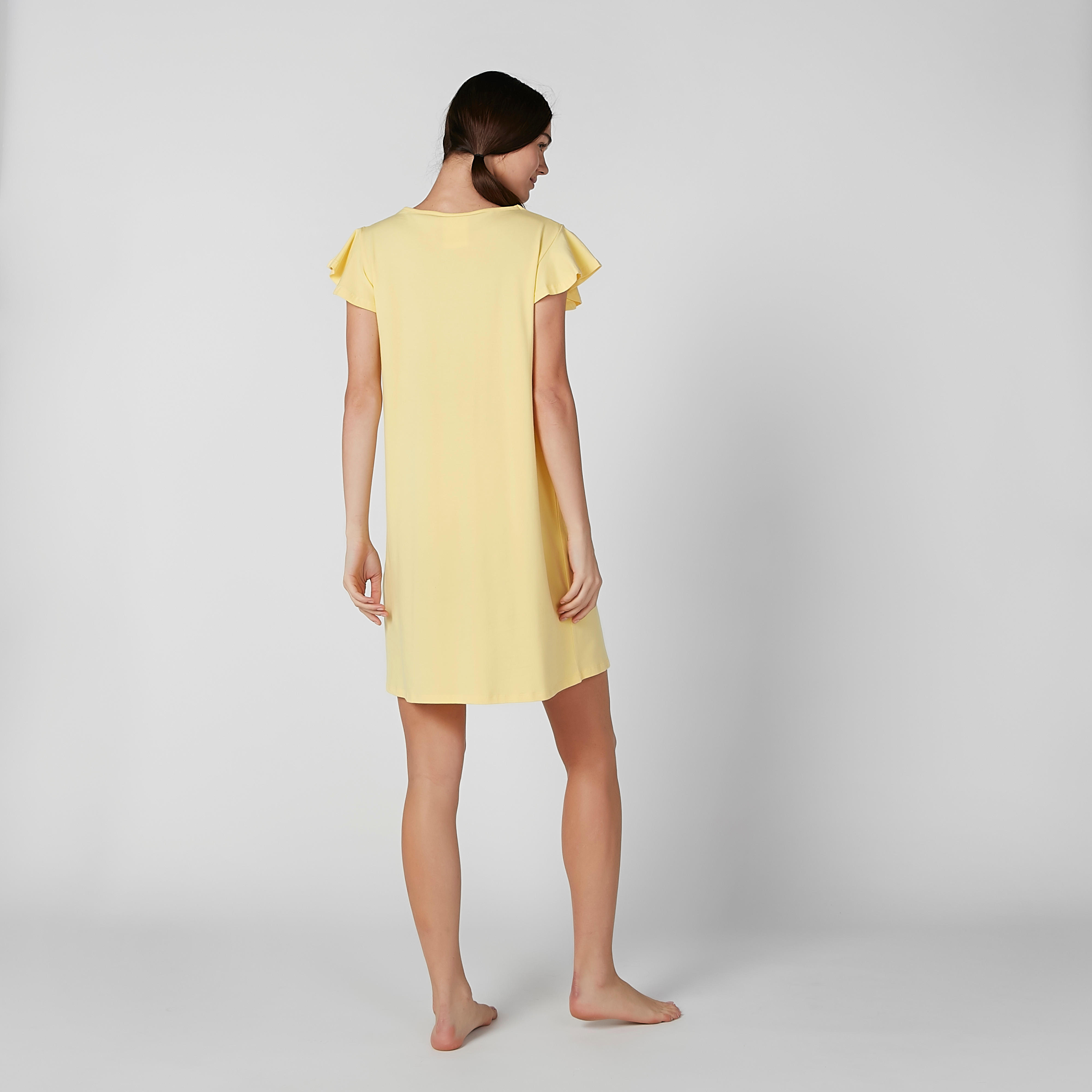 قميص نوم بياقة مستديرة وأكمام قصيرة وطبعات - طقم من قطعتين-women-clothing-nightwear-nighties-image-4