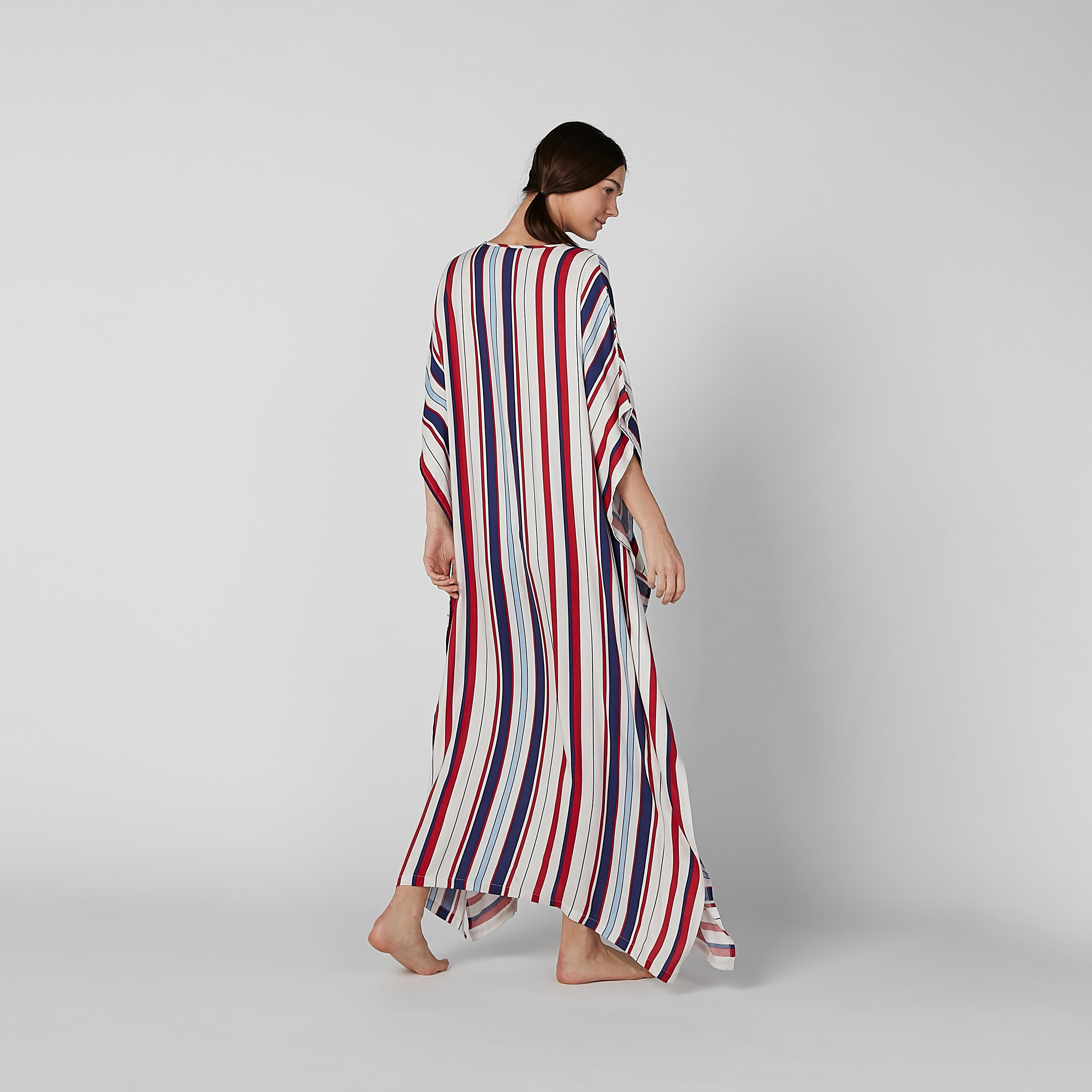 Striped Kaftan Sleep Dress with V-Neck-women-clothing-nightwear-nighties-image-4