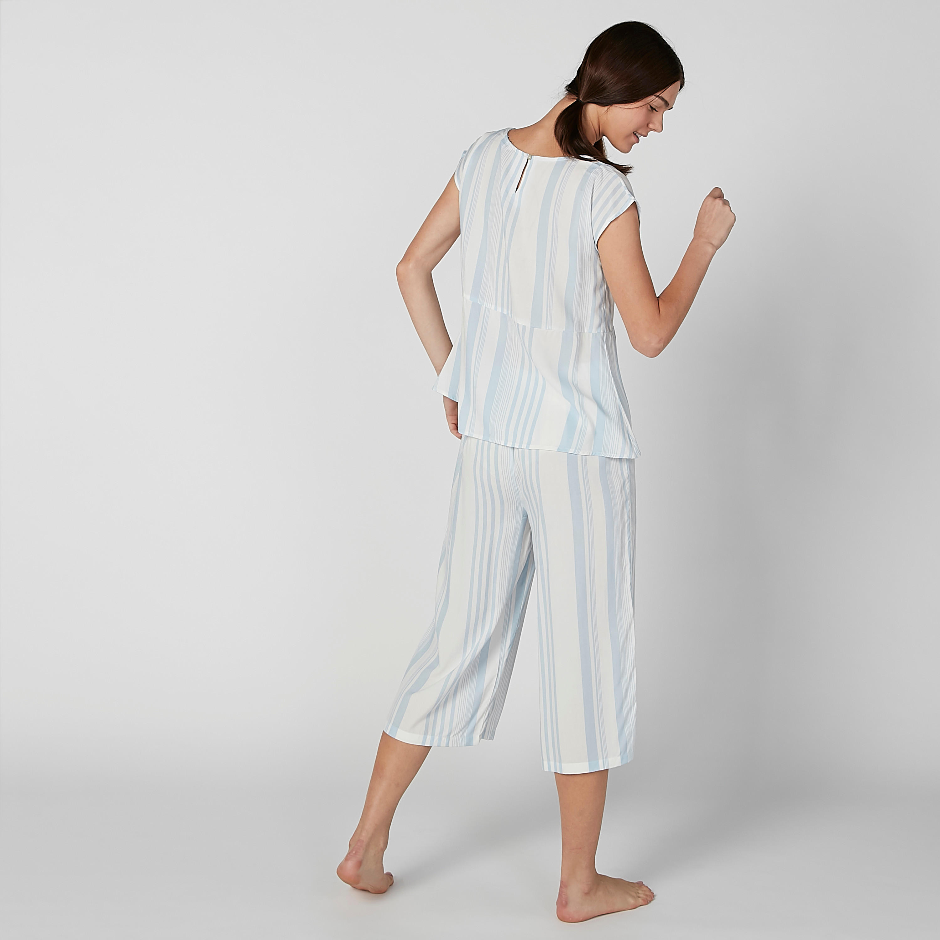 Striped Sleeveless Top and 3/4 Pyjama Set-women-clothing-nightwear-pyjamas-longsets-image-4