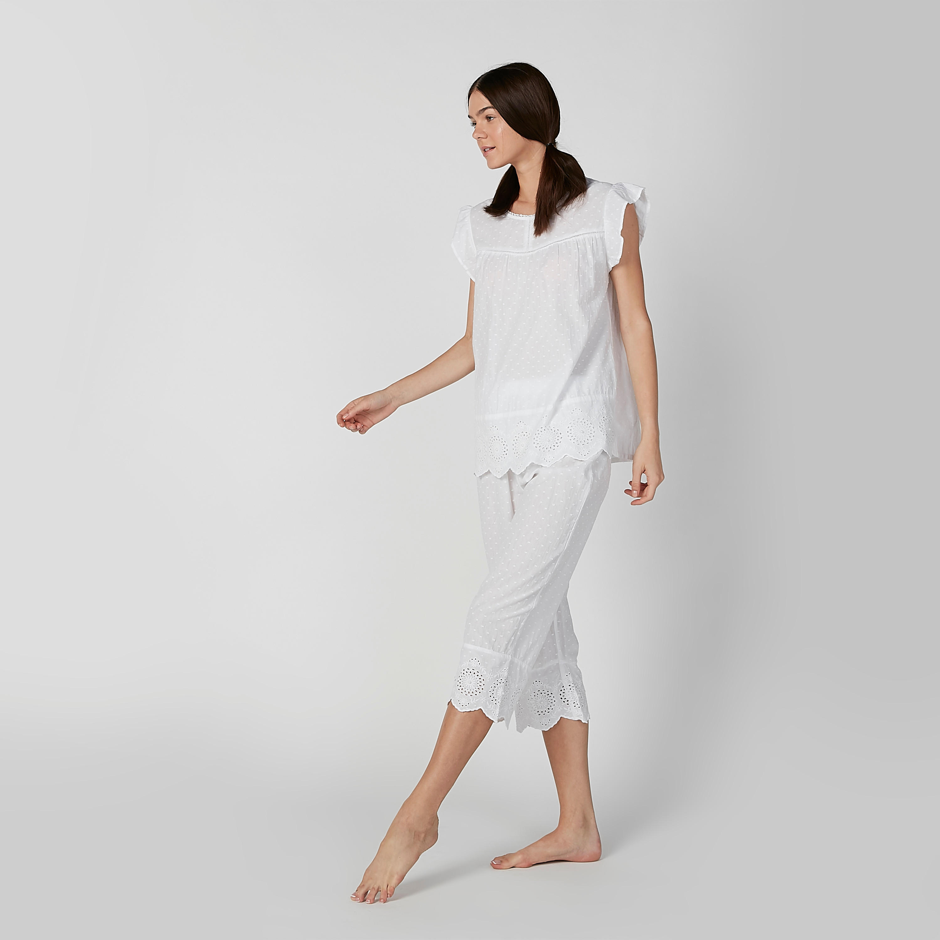 طقم بنطال بيجاما 3/4 وبلوزة شيفلي دون أكمام-women-clothing-nightwear-pyjamas-longsets-image-2