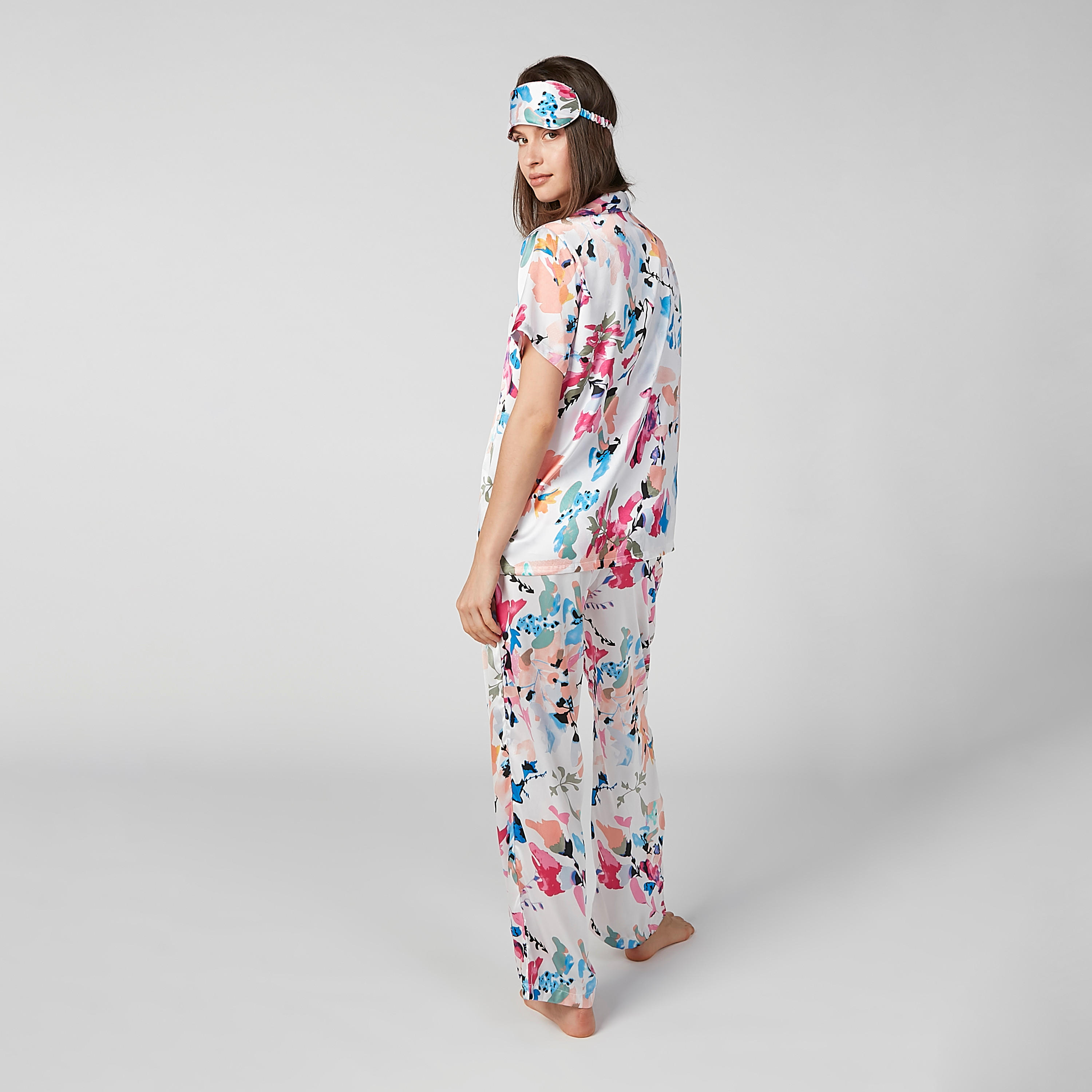 طقم بنطال بيجاما وقميص بطبعات وقناع للعيون-women-clothing-nightwear-pyjamas-longsets-image-2