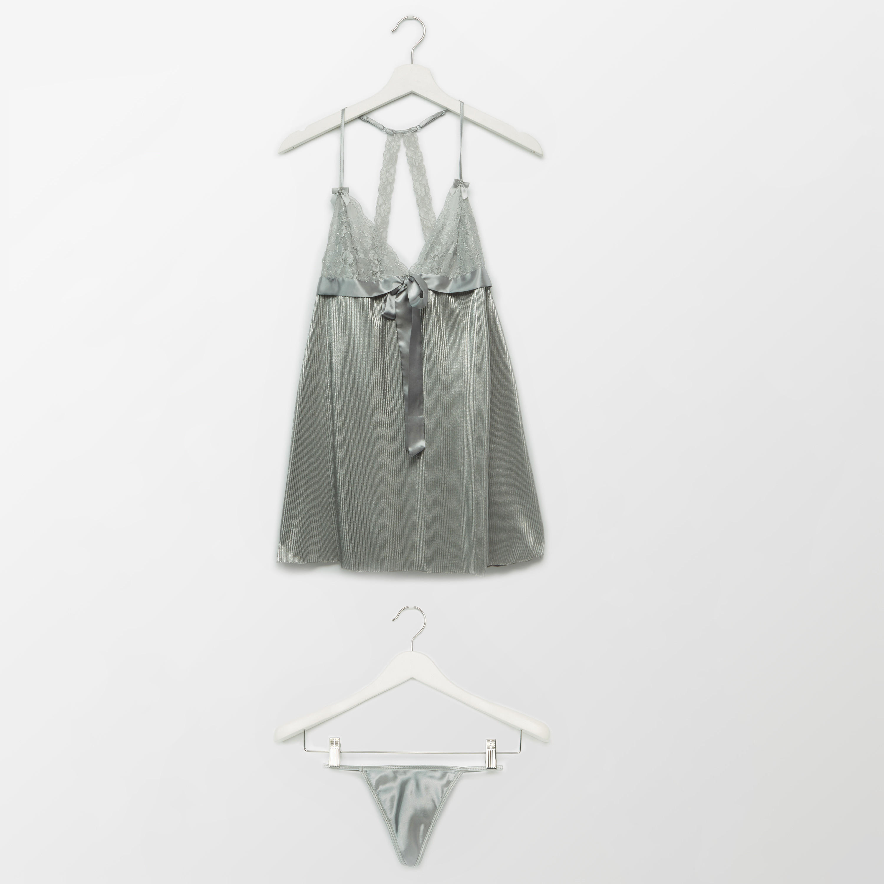بيبي دول ميتاليك بتفاصيل دانتيل مع ثونج-women-clothing-lingerie-babydollsandbodysuits-image-1