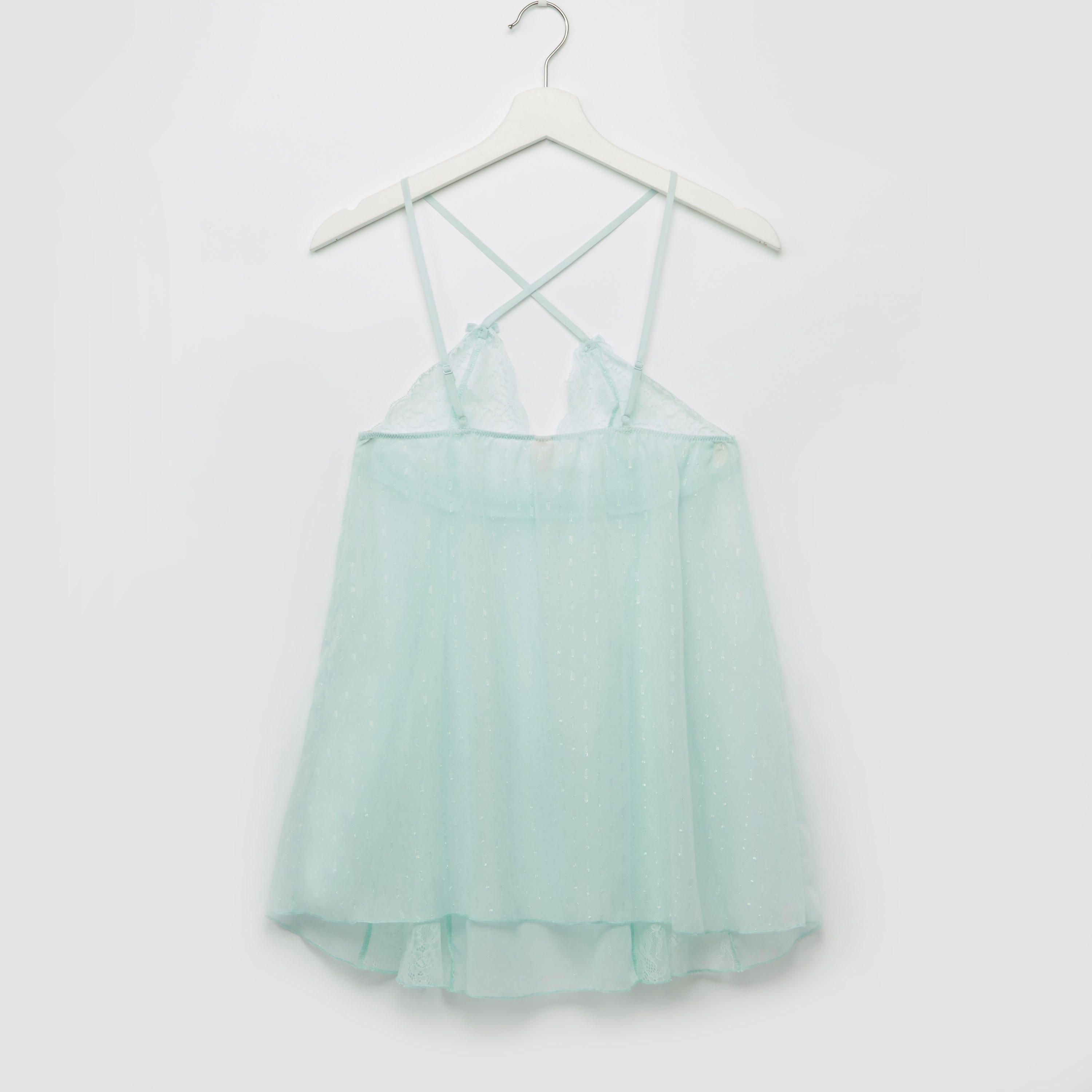بيبي دول بارز الملمس بحمّالات رفيعة-women-clothing-lingerie-babydollsandbodysuits-image-1