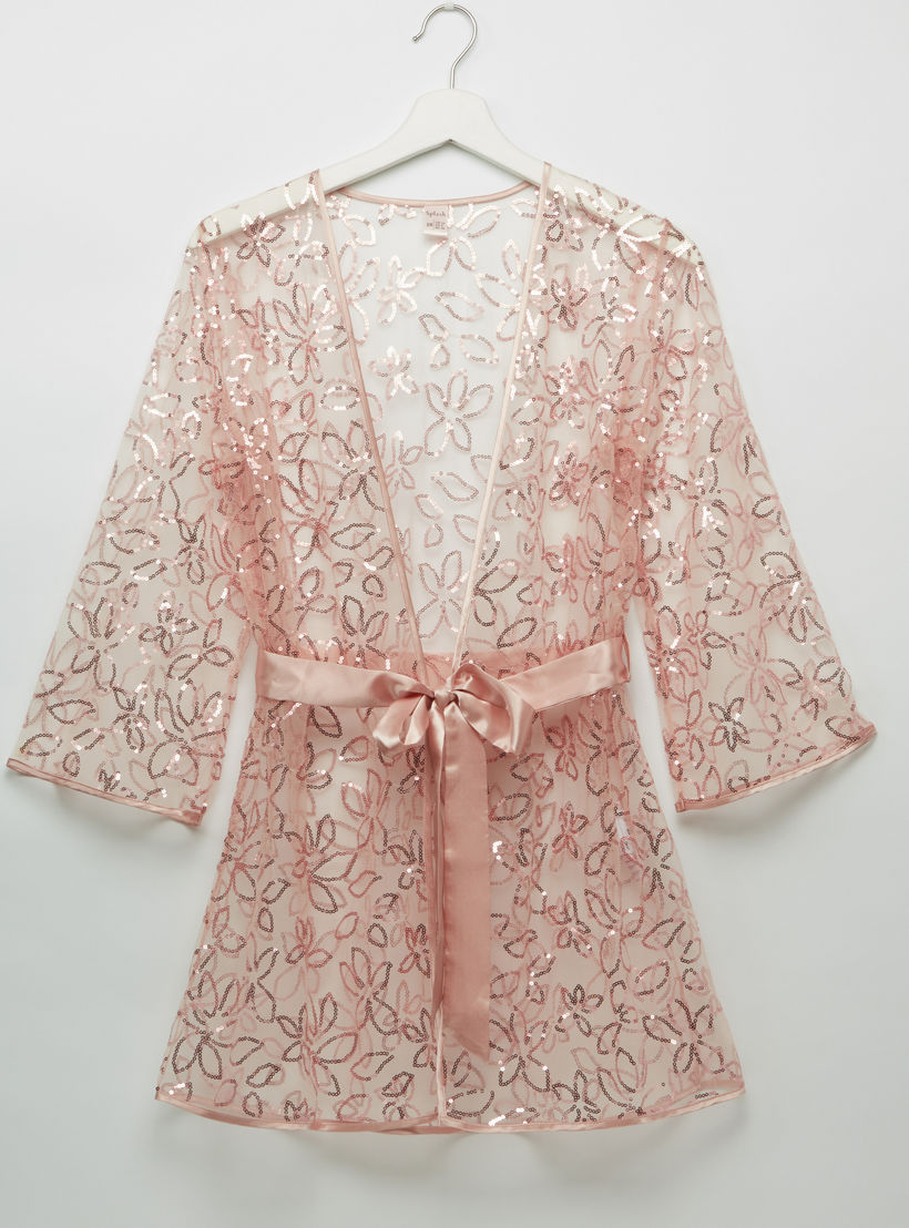 روب مزيّن بأكمام طويلة مع ثونج-women-clothing-nightwear-pyjamas-longsets-image-4