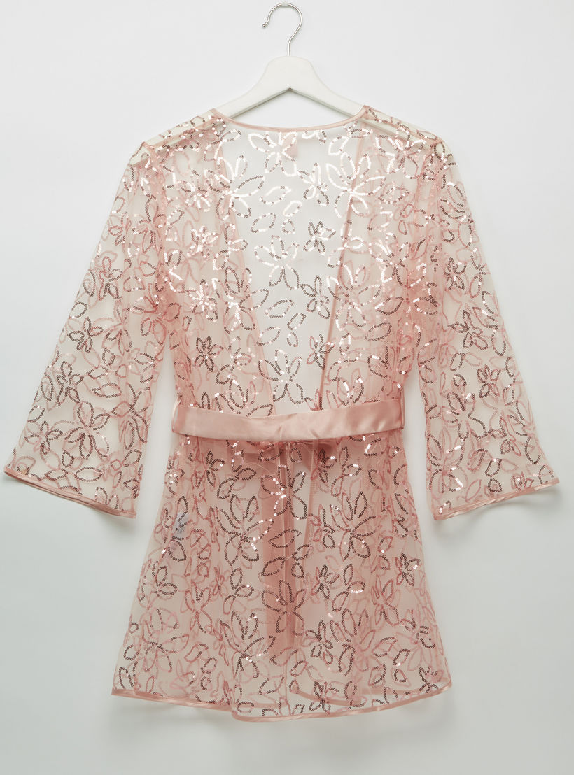 روب مزيّن بأكمام طويلة مع ثونج-women-clothing-nightwear-pyjamas-longsets-image-3