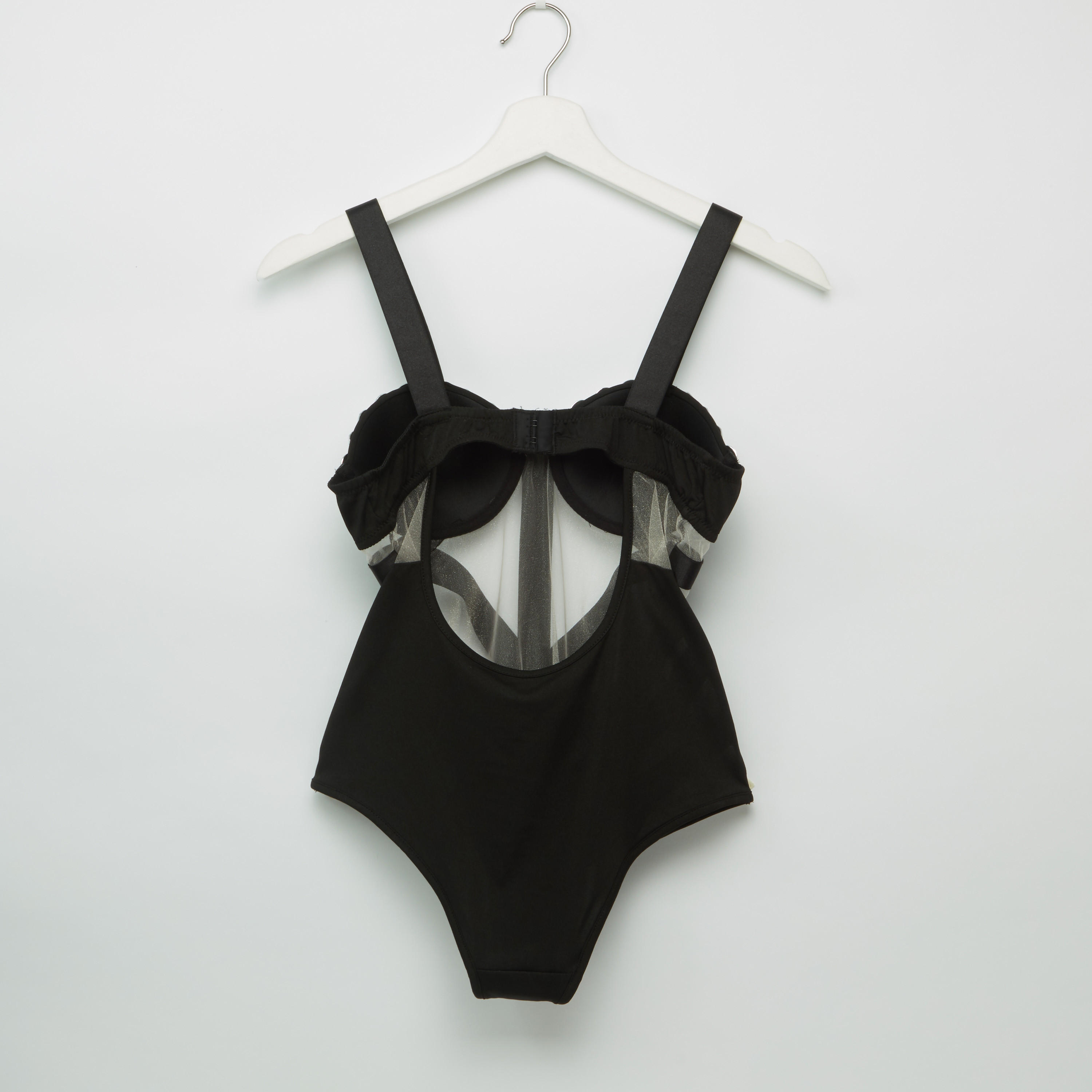 Embellished Sheer Teddy with Hook and Eye Closure-women-clothing-lingerie-babydollsandbodysuits-image-3