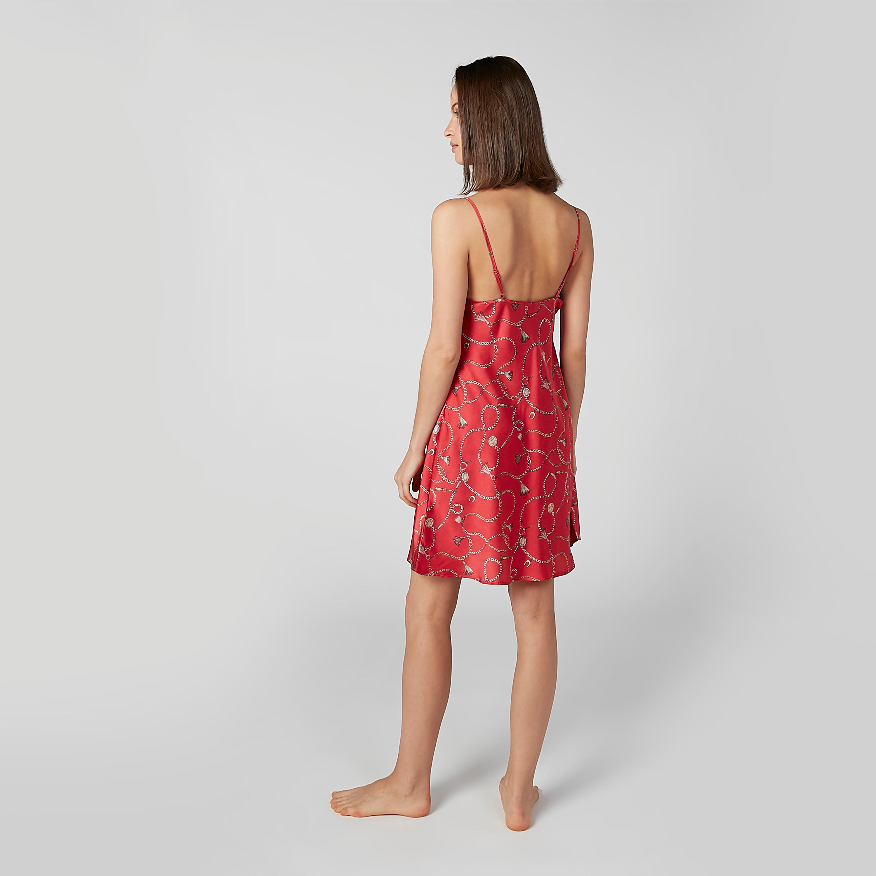 قميص نوم دون أكمام بياقة منسدلة - طقم من قطعتين متنوعتين-women-clothing-nightwear-nighties-image-4