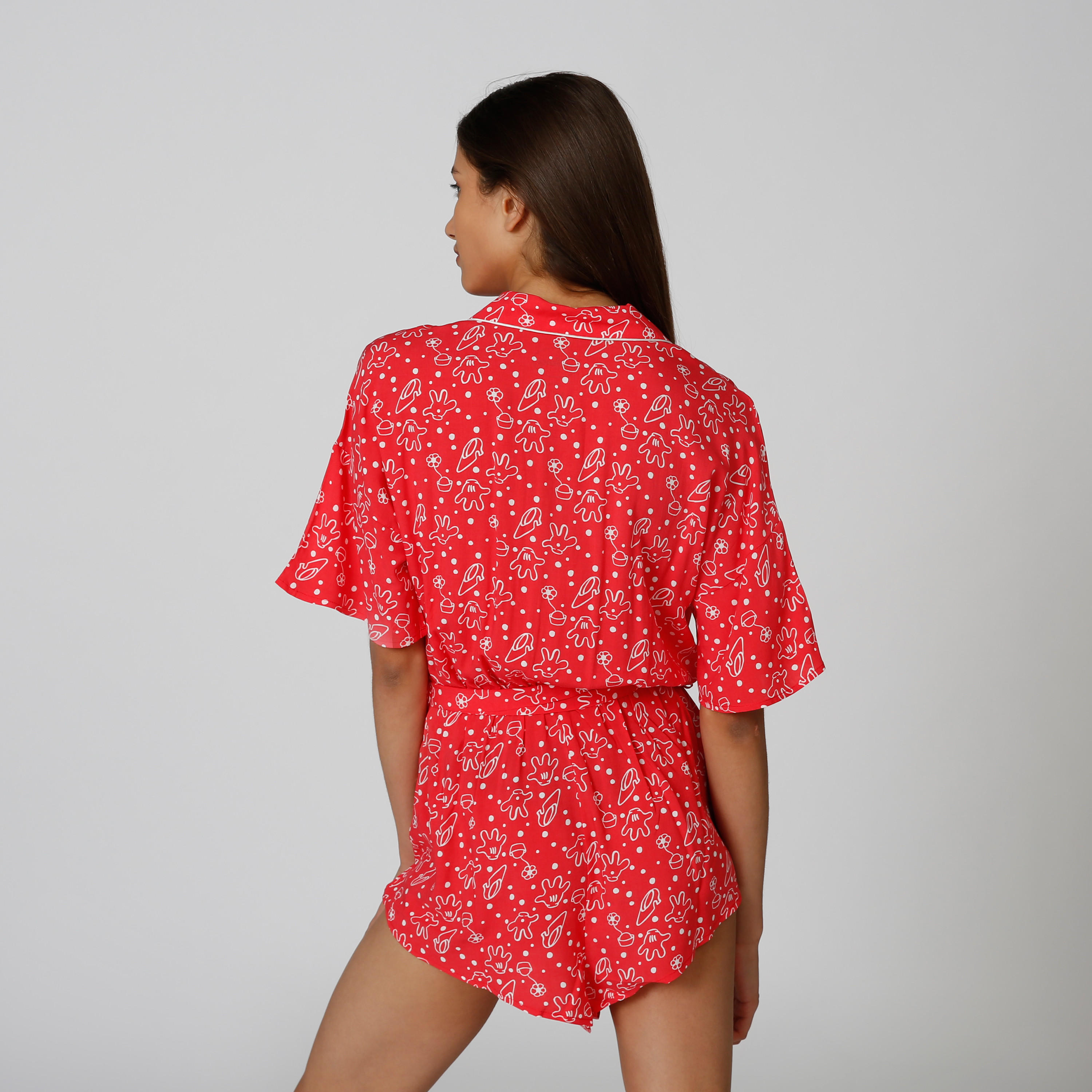 Minnie Mouse Printed Playsuit with Tie Ups-women-clothing-nightwear-nighties-image-2