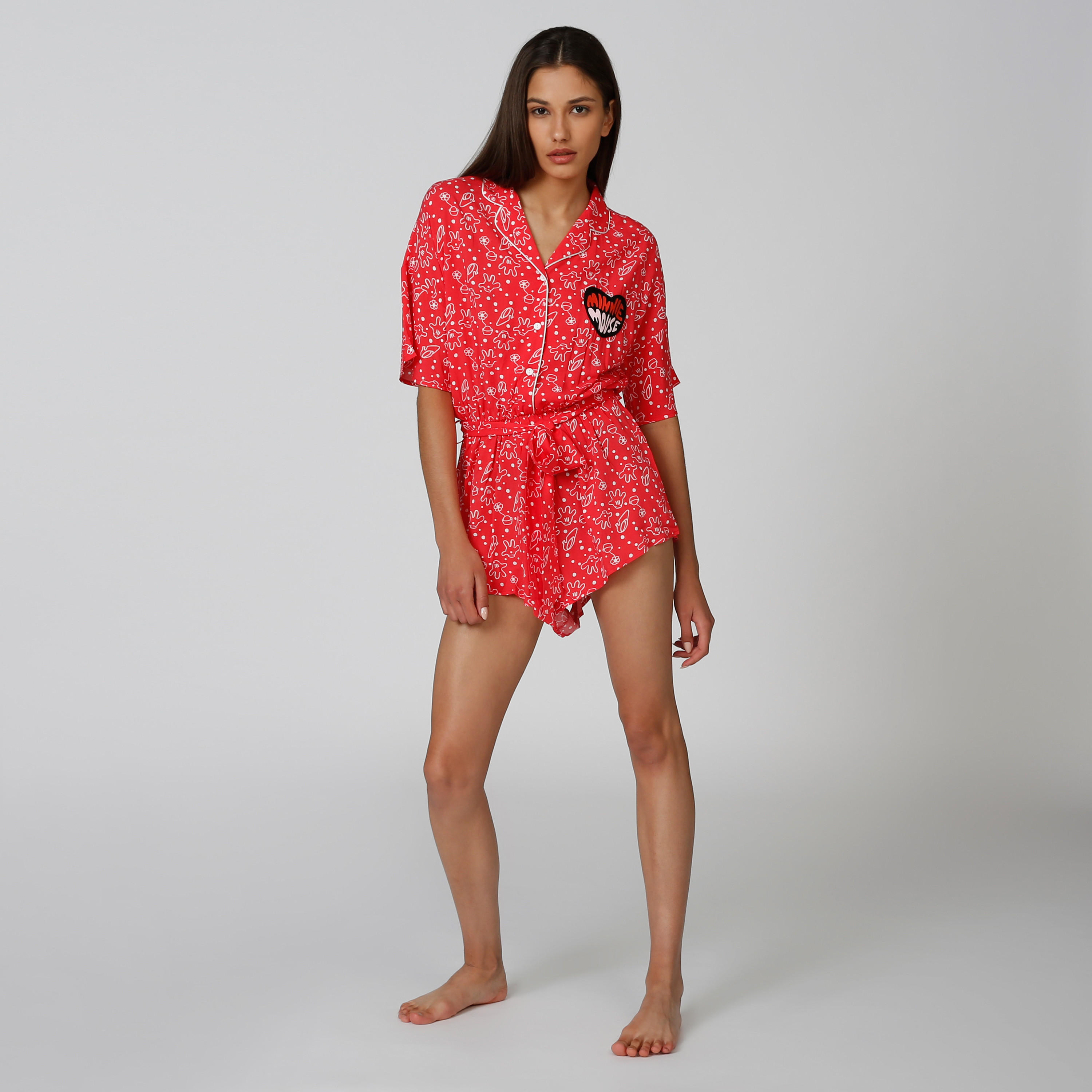 Minnie Mouse Printed Playsuit with Tie Ups-women-clothing-nightwear-nighties-image-4