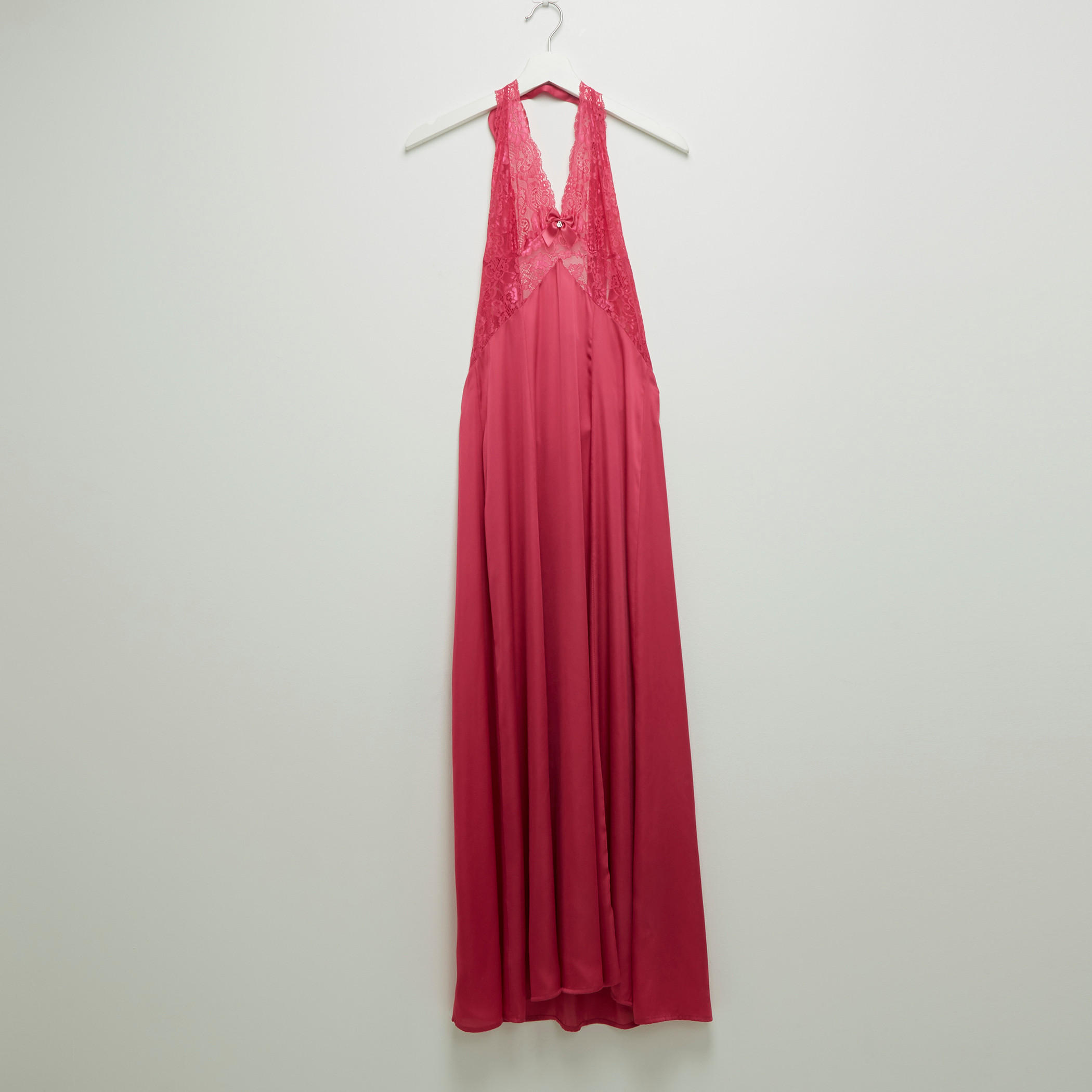 قميص نوم دون أكمام بياقة هالتر وتفاصيل دانتيل-women-clothing-nightwear-nighties-image-1