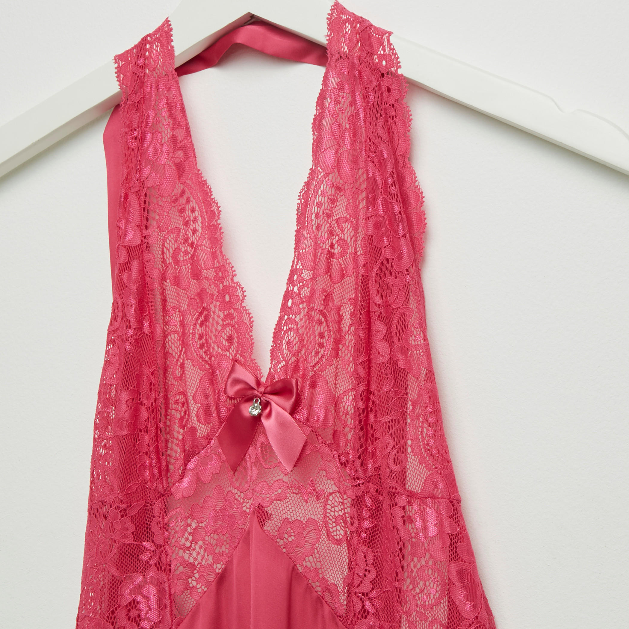 قميص نوم دون أكمام بياقة هالتر وتفاصيل دانتيل-women-clothing-nightwear-nighties-image-2