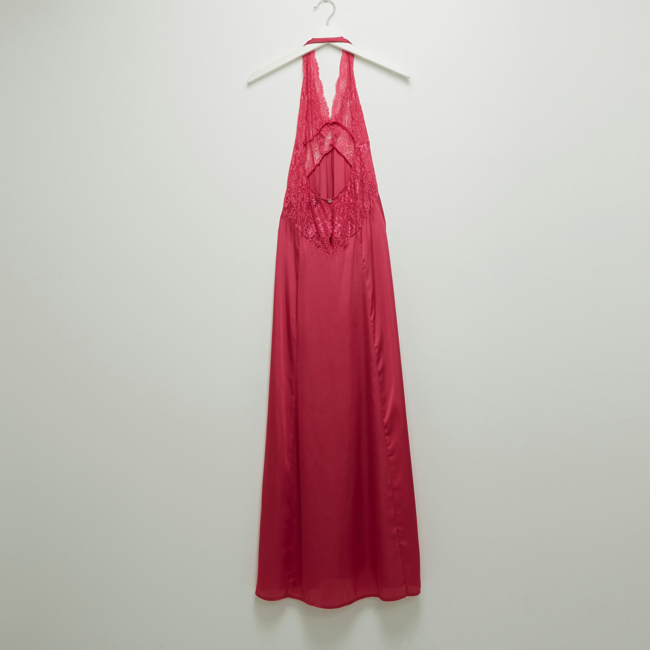 قميص نوم دون أكمام بياقة هالتر وتفاصيل دانتيل-women-clothing-nightwear-nighties-image-3