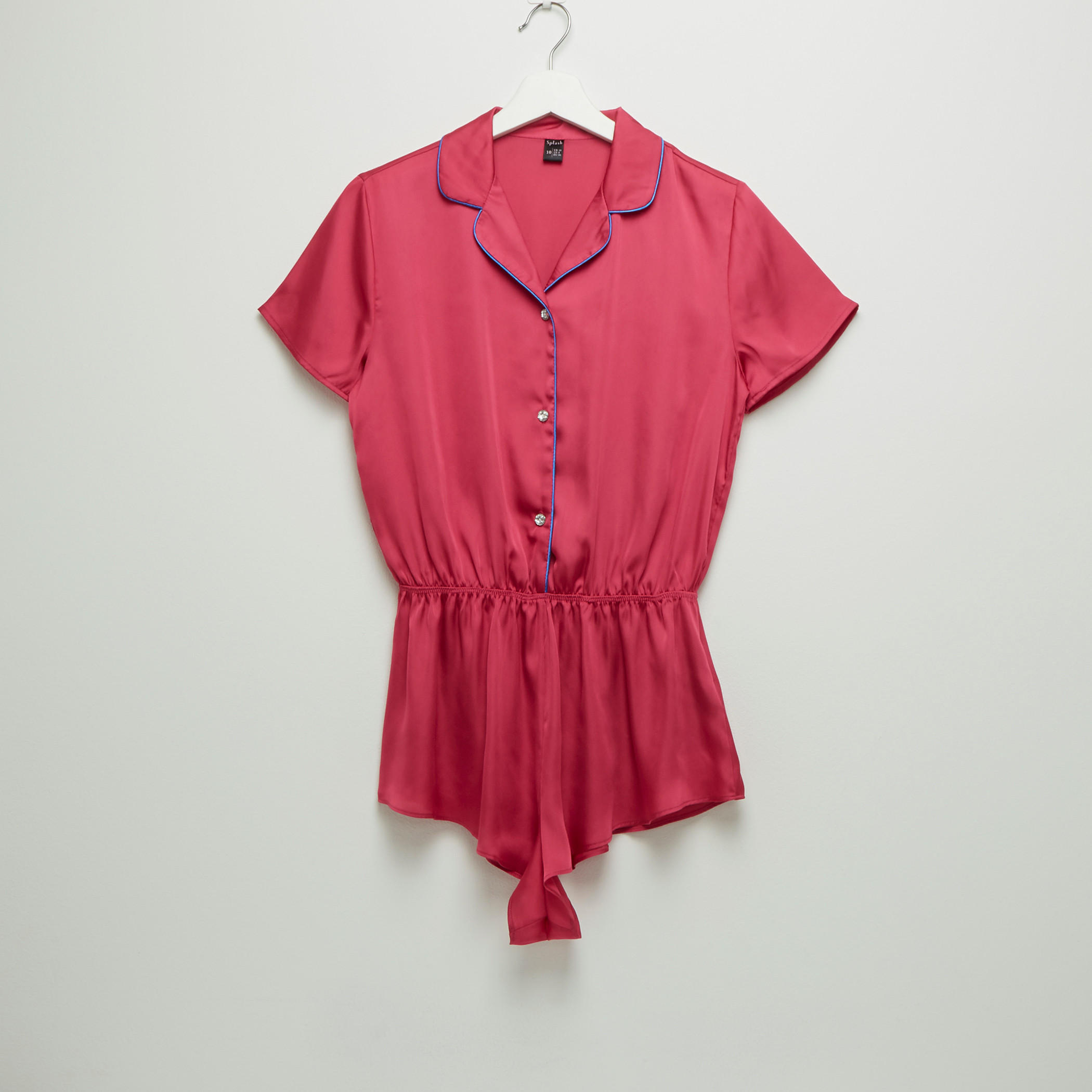 جمبسوت سادة بأكمام قصيرة-women-clothing-nightwear-nighties-image-4