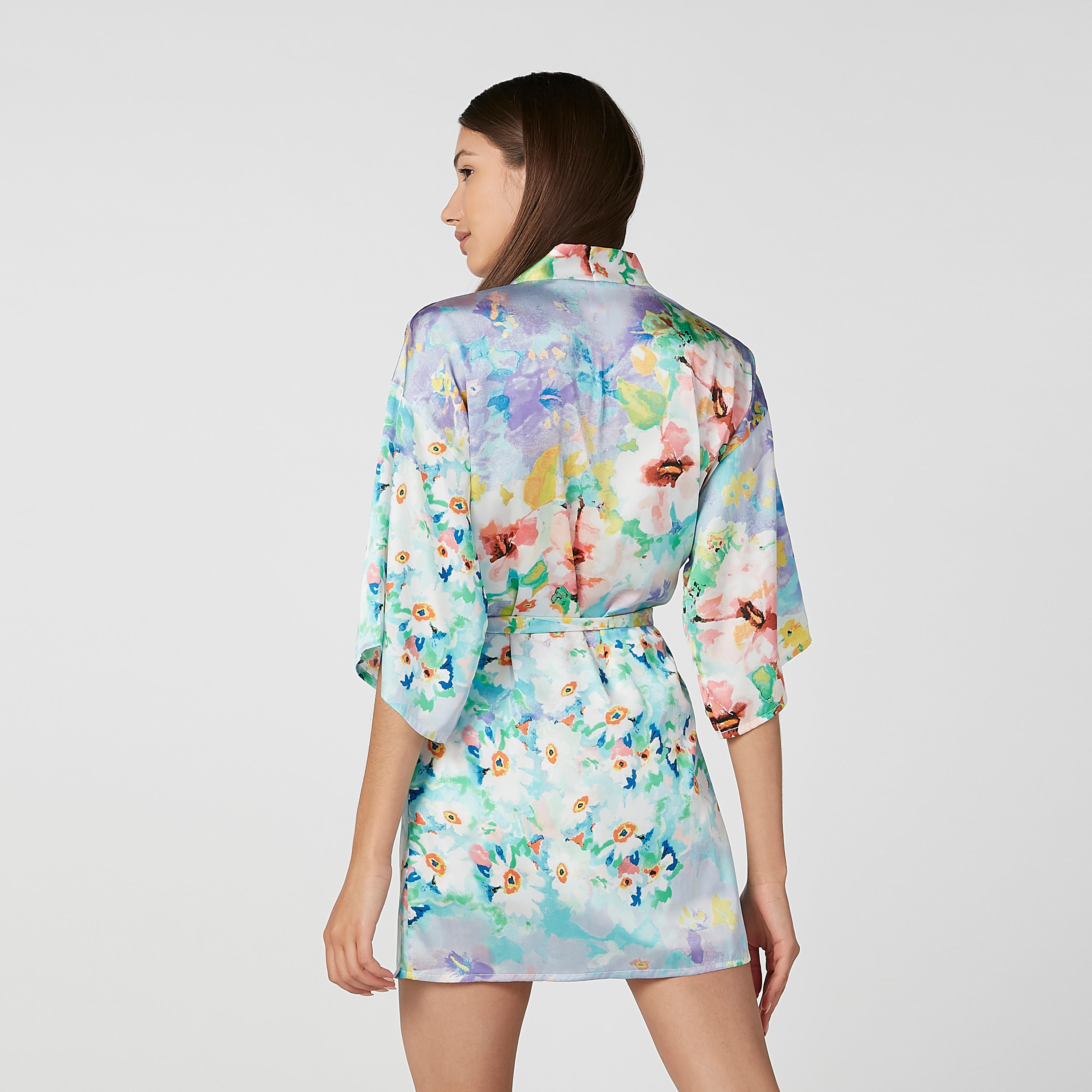 Printed Robe with 3/4 Sleeves and Tie Ups-women-clothing-nightwear-robes-image-4