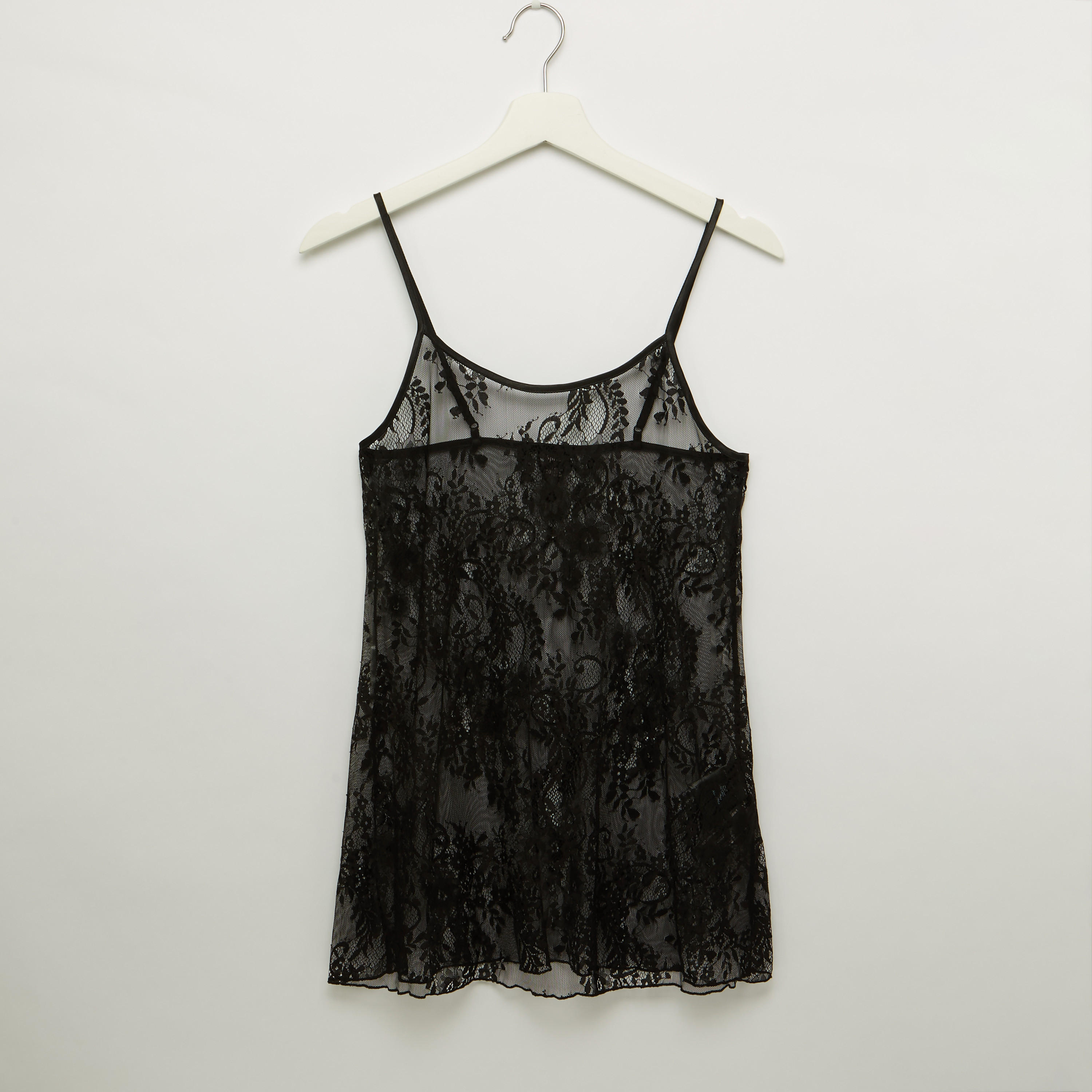 طقم ملابس نوم من قطعتين بتفاصيل دانتيل-women-clothing-nightwear-pyjamas-longsets-image-2
