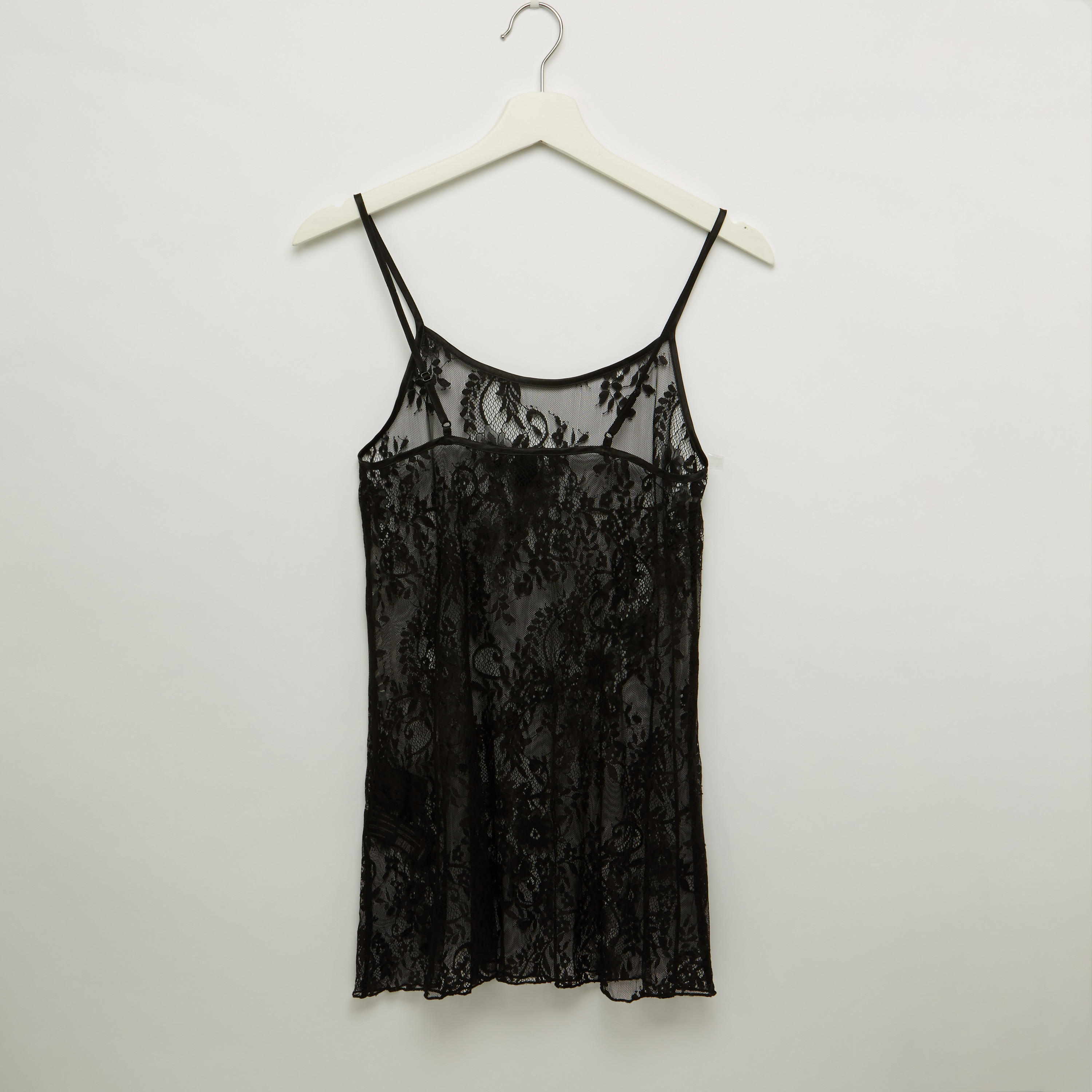 طقم ملابس نوم من قطعتين بتفاصيل دانتيل-women-clothing-nightwear-pyjamas-longsets-image-4