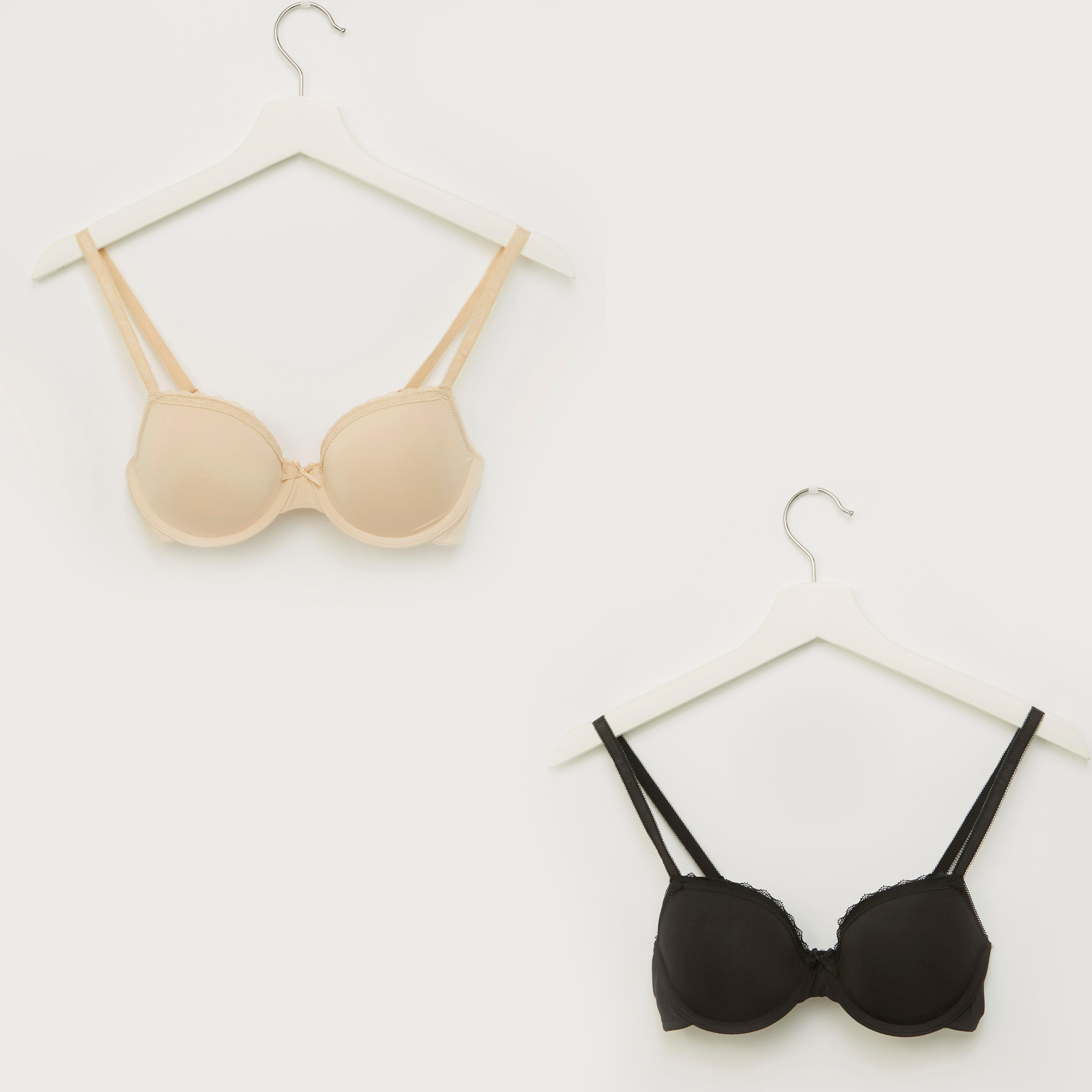 صدريّة سادة مبطّنة بتفاصيل دانتيل - طقم من قطعتين-women-clothing-lingerie-bras-image-1