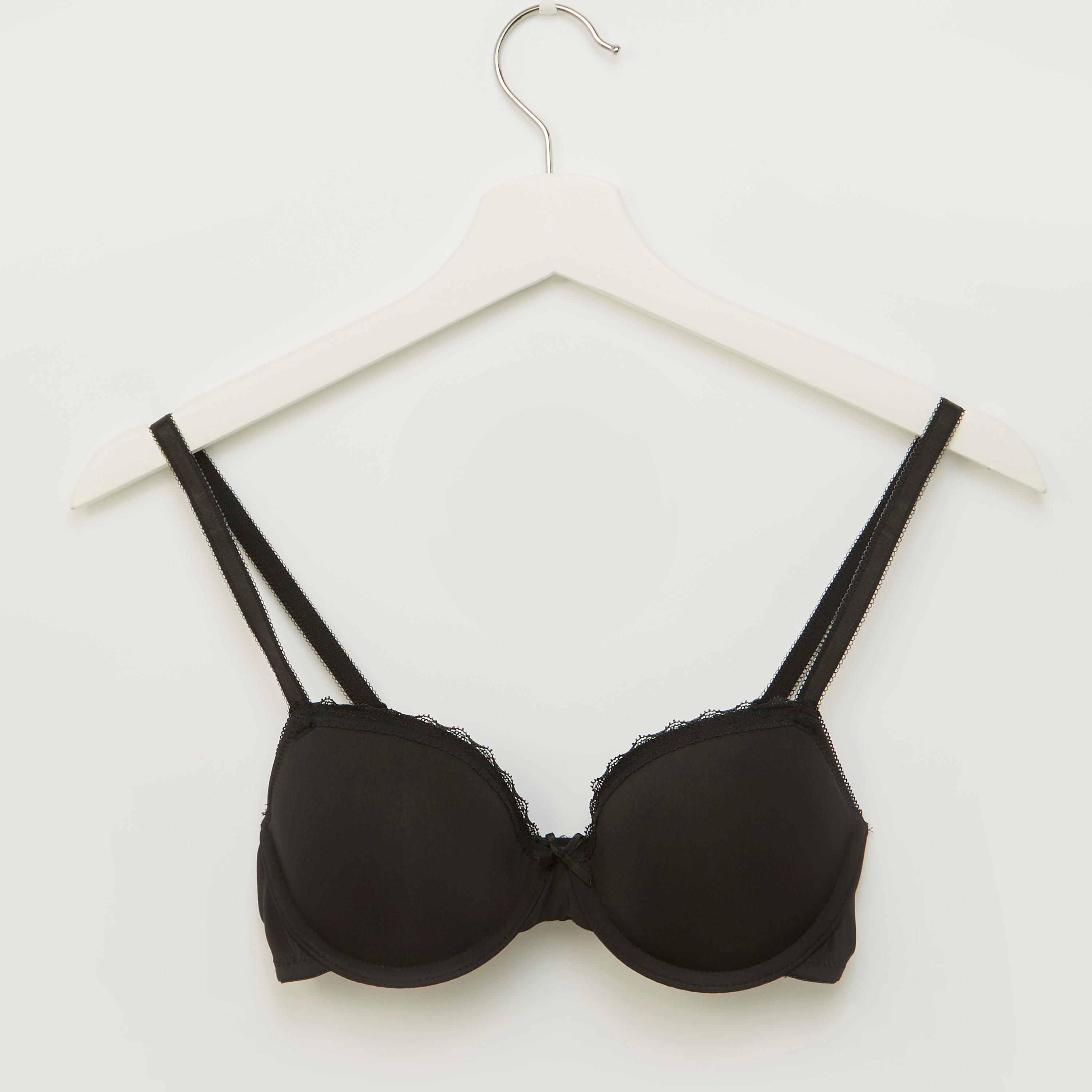 صدريّة سادة مبطّنة بتفاصيل دانتيل - طقم من قطعتين-women-clothing-lingerie-bras-image-4