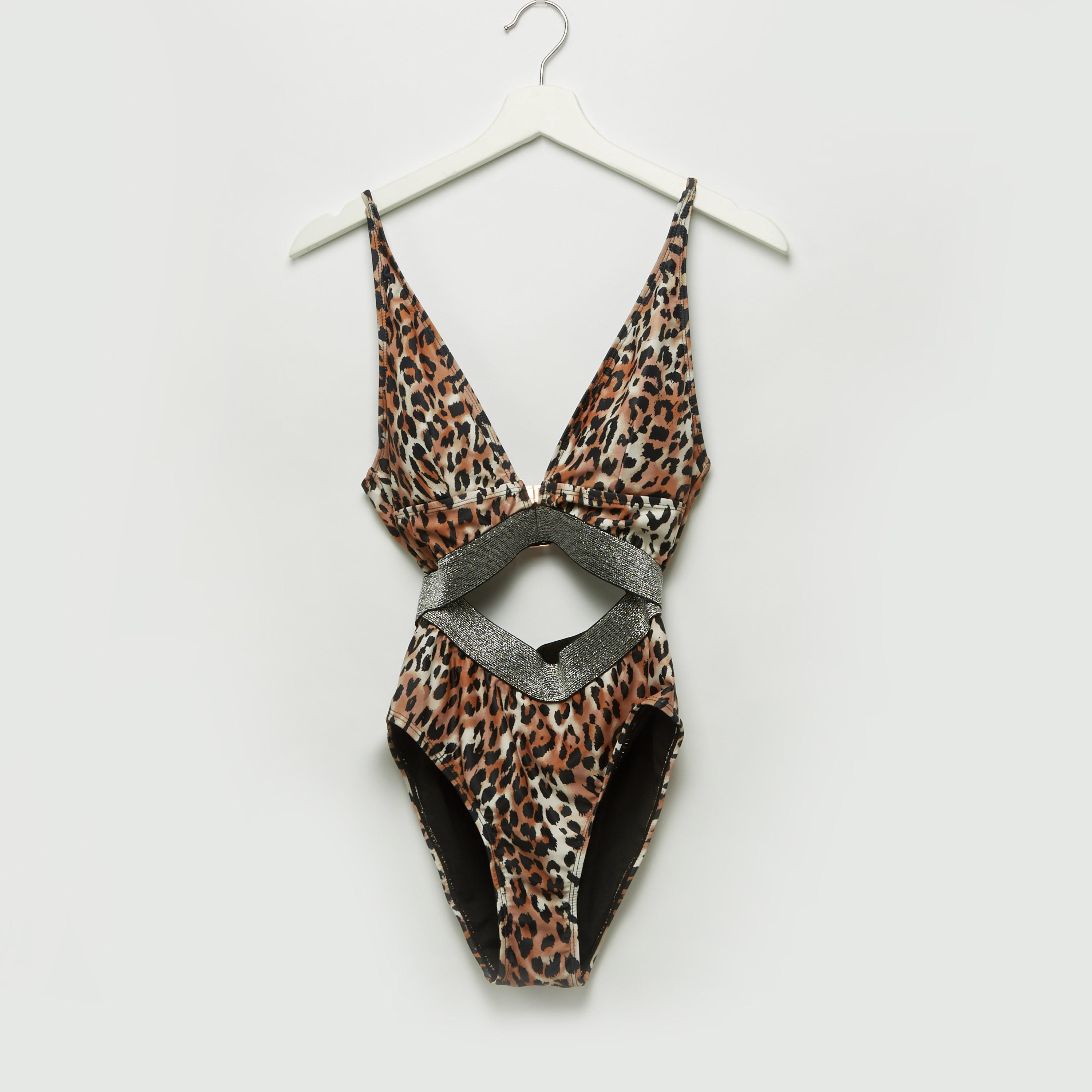 بدلة سباحة بياقة V وتفاصيل جليتر وطبعات حيوانات-women-clothing-swimandbeach-swimsuits-image-1