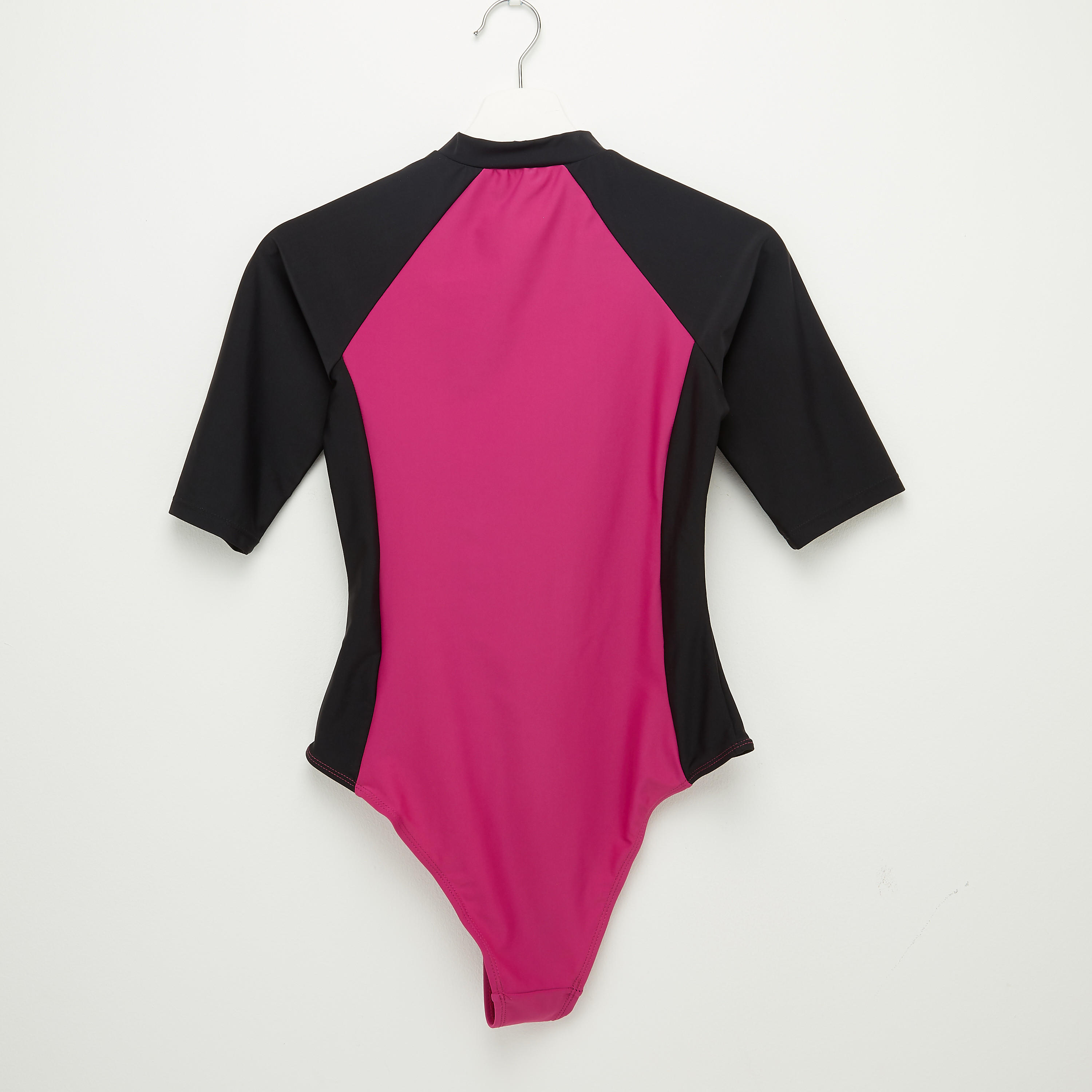 Plain Swimsuit with Raglan Sleeves and Zip Closure-women-clothing-swimandbeach-swimsuits-image-3