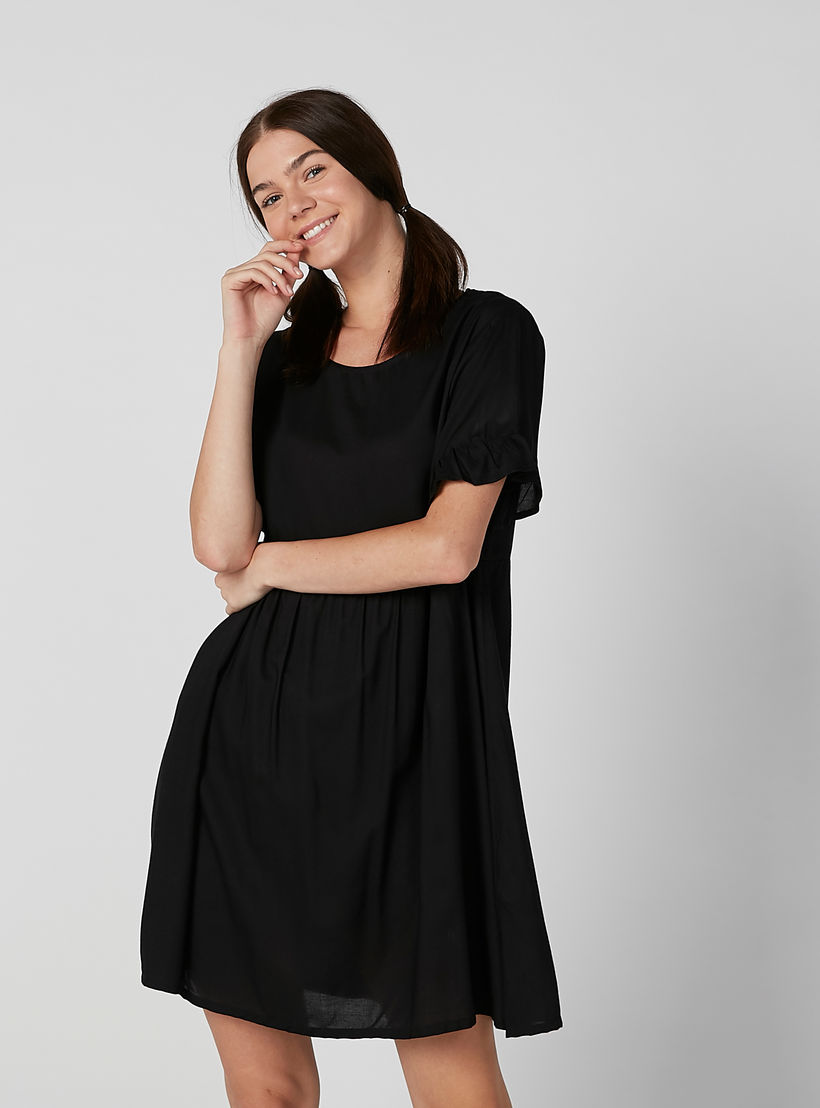قميص نوم متنوع بياقة مستديرة وأكمام كشكش - طقم من قطعتين-women-clothing-nightwear-nighties-image-3
