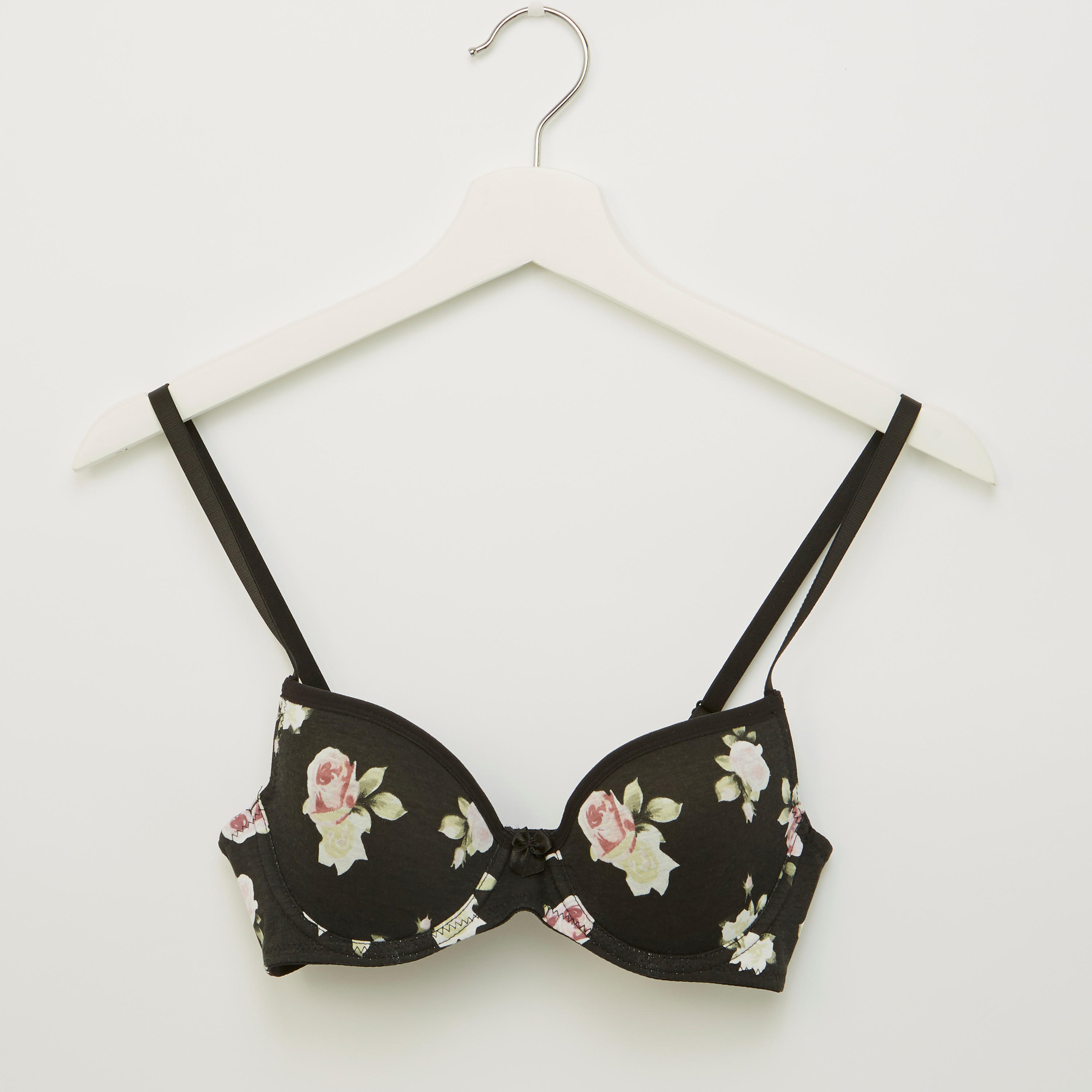 صدرية تيشيرت مبطنة بطبعات زهرية وشريط إغلاق-women-clothing-lingerie-bras-image-1