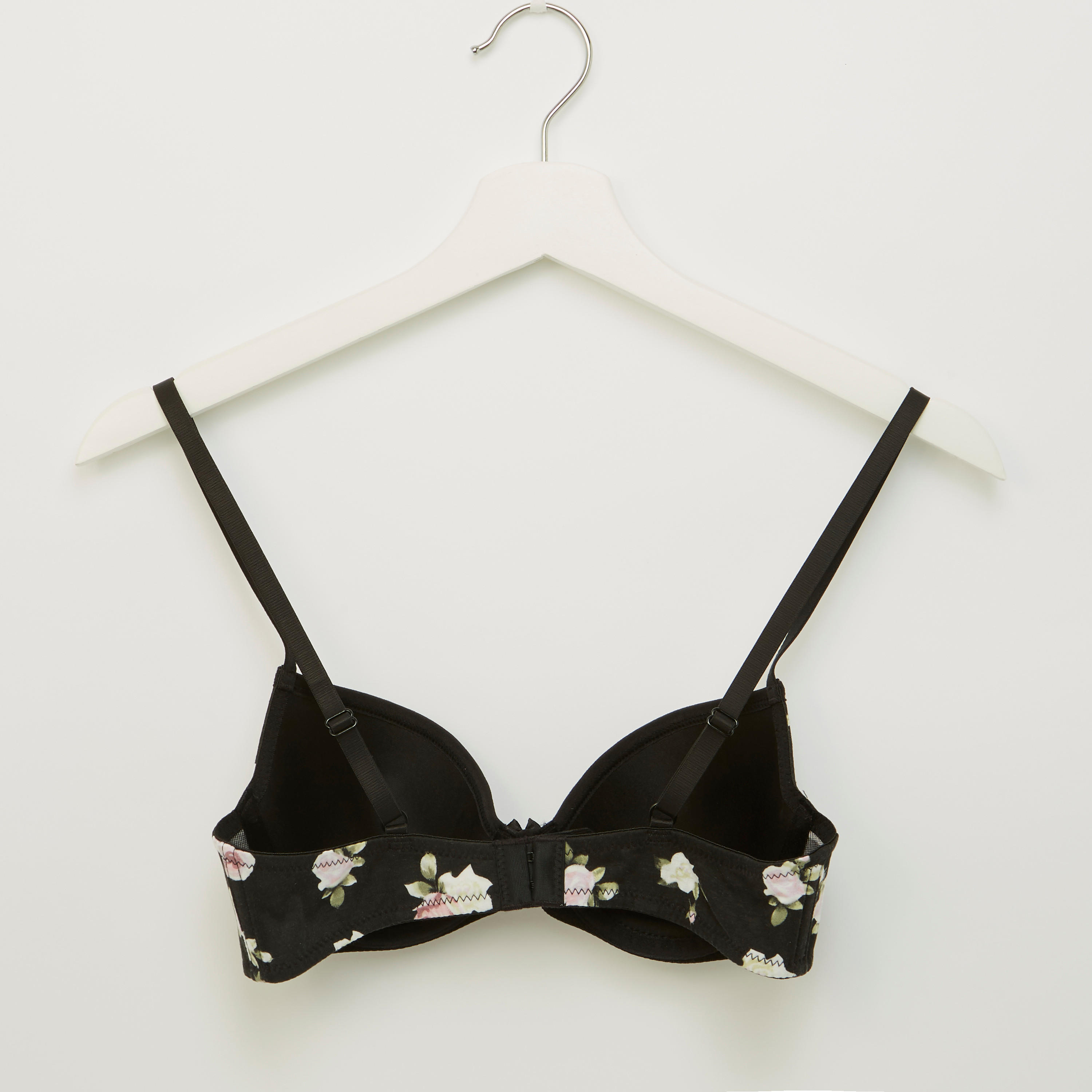 صدرية تيشيرت مبطنة بطبعات زهرية وشريط إغلاق-women-clothing-lingerie-bras-image-2