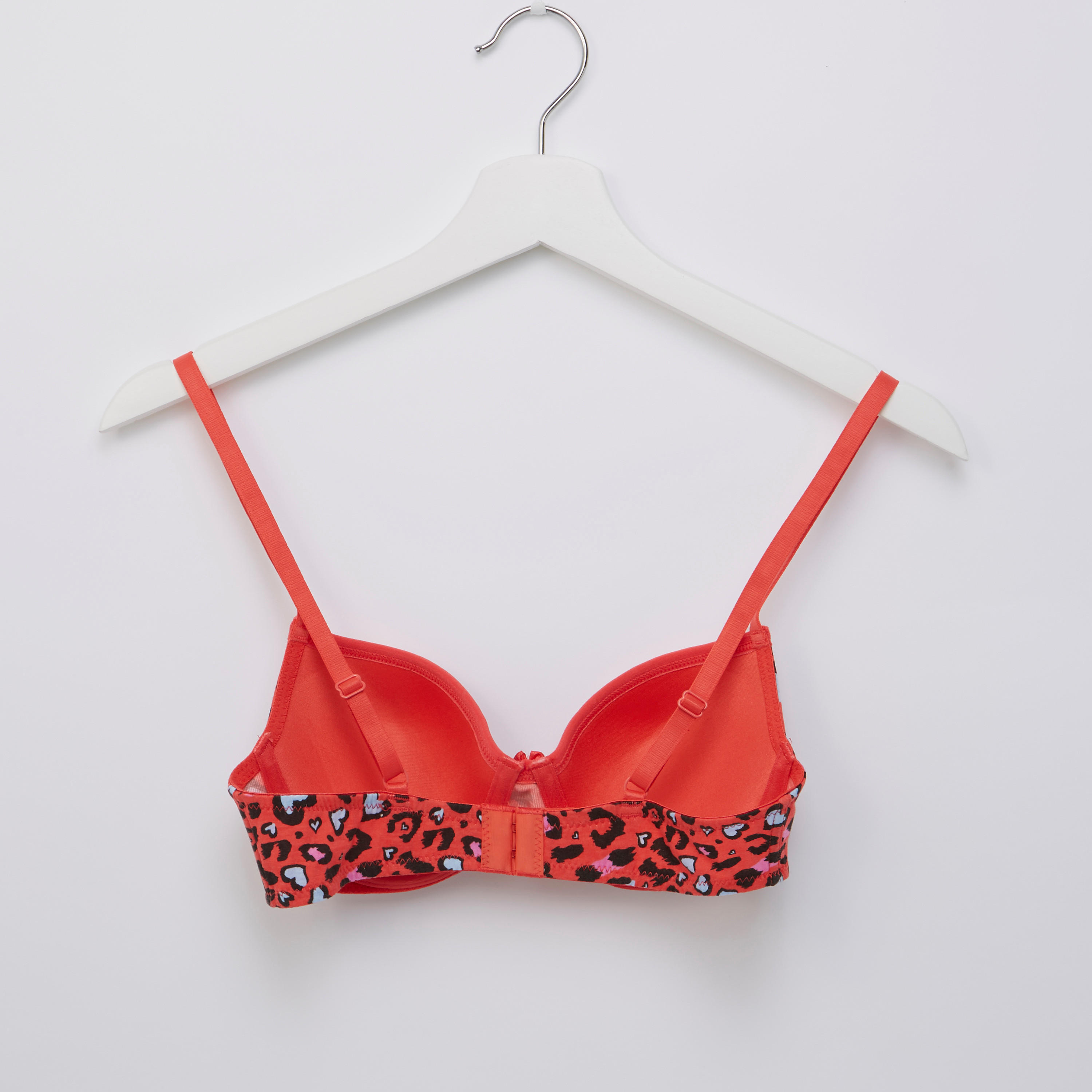 Printed Padded T-shirt Bra with Hook and Eye Closure-women-clothing-lingerie-bras-image-2