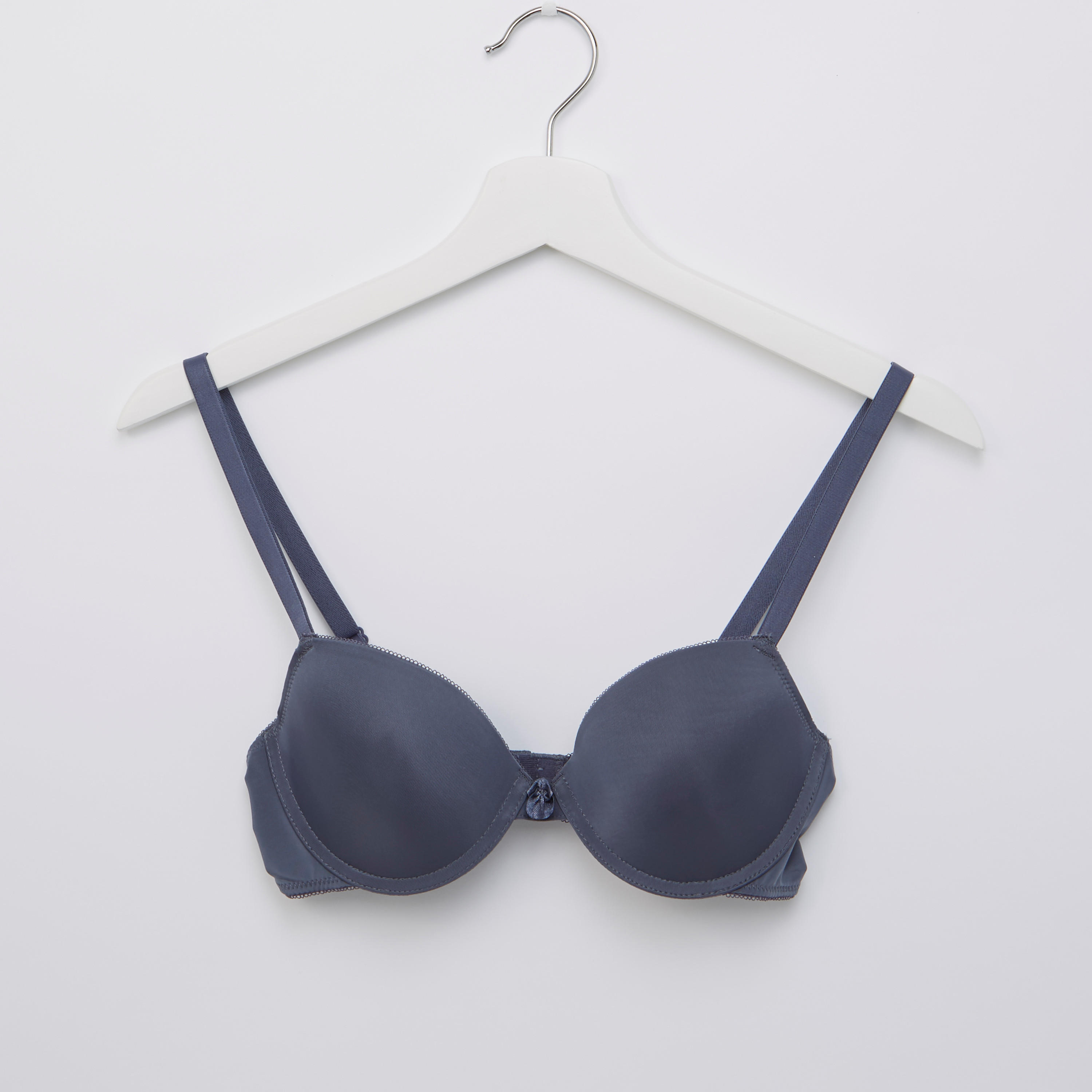 Plain Padded T-shirt Bra with Hook and Eye Closure-women-clothing-lingerie-bras-image-1