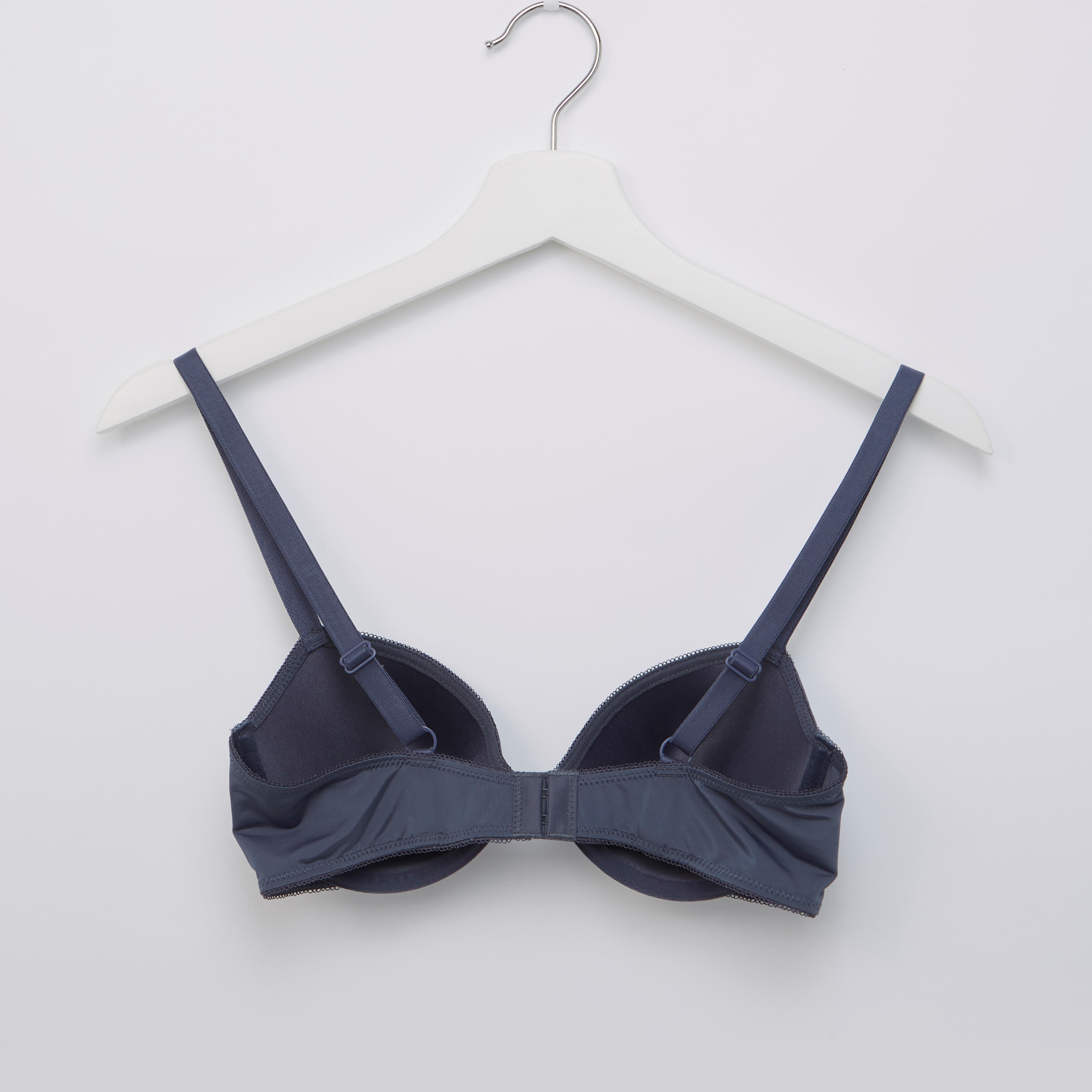 Plain Padded T-shirt Bra with Hook and Eye Closure-women-clothing-lingerie-bras-image-2