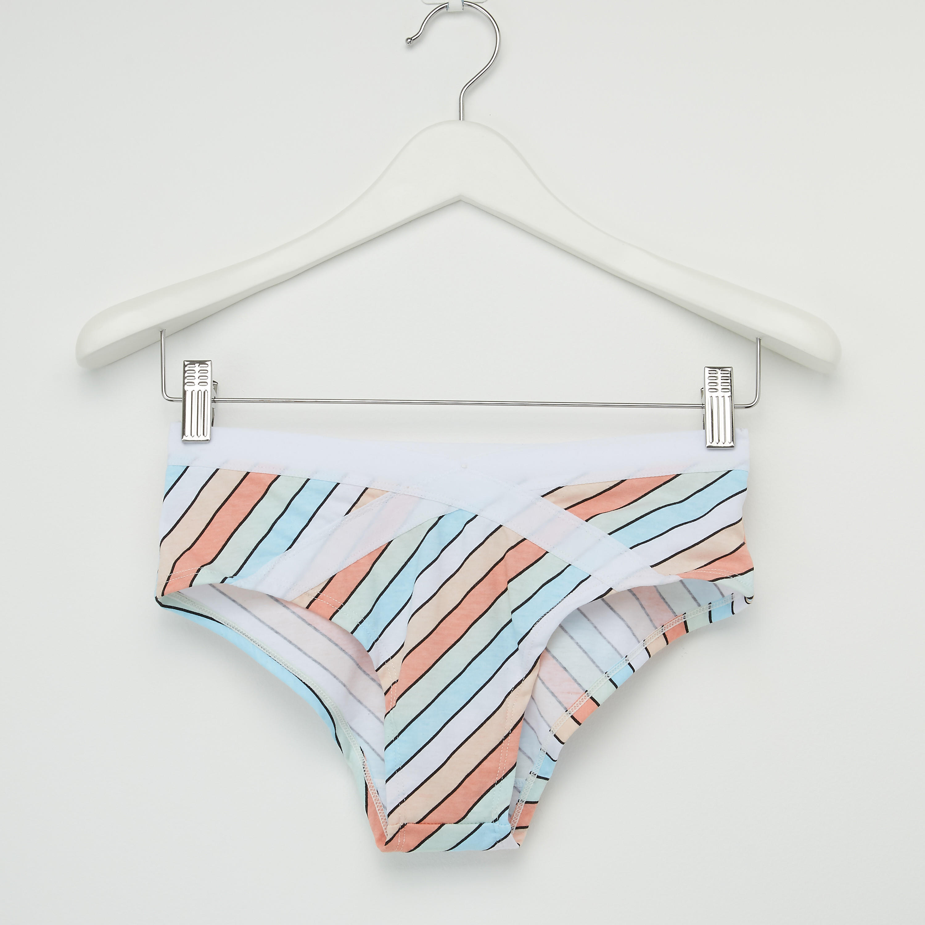 سراويل بكيني مقلّمة بخصر مطّاطي-women-clothing-lingerie-panties-image-1