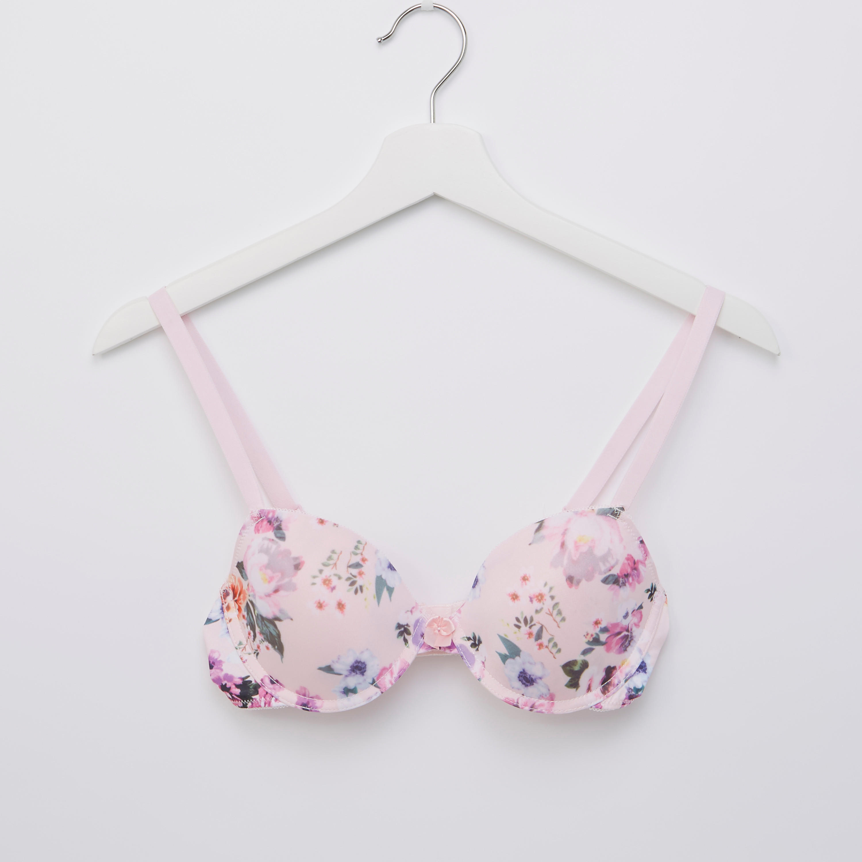 صدرية تيشيرت مبطنة بطبعات زهرية وشريط إغلاق-women-clothing-lingerie-bras-image-1