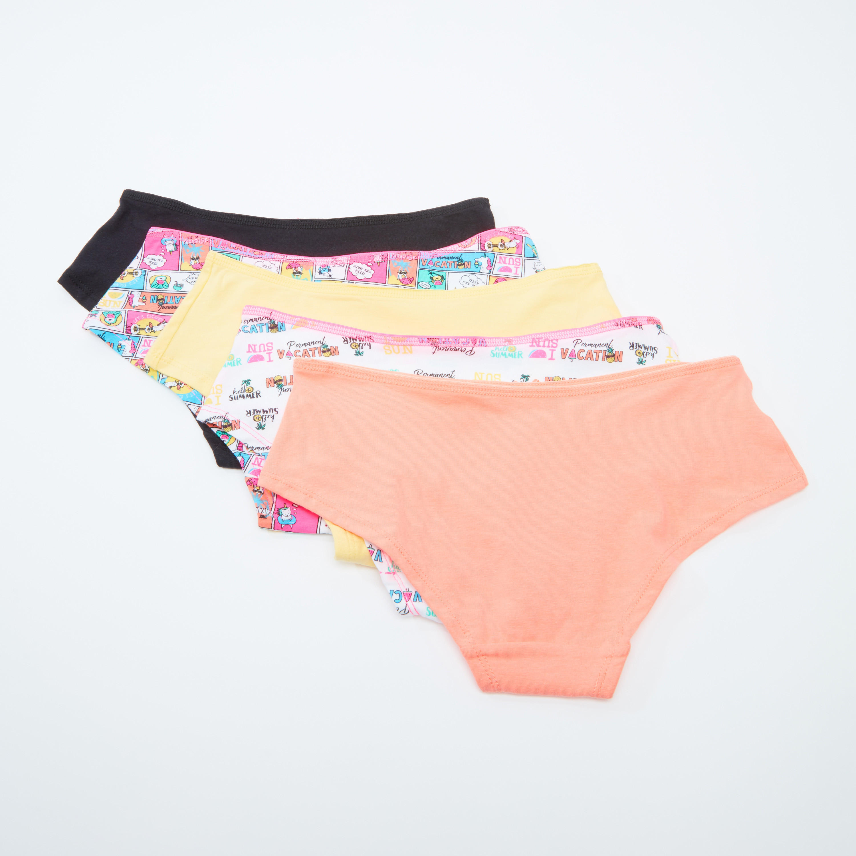سراويل داخلية متنوعة بخصر مطّاطي - طقم من 5 قطع-women-clothing-lingerie-panties-image-2