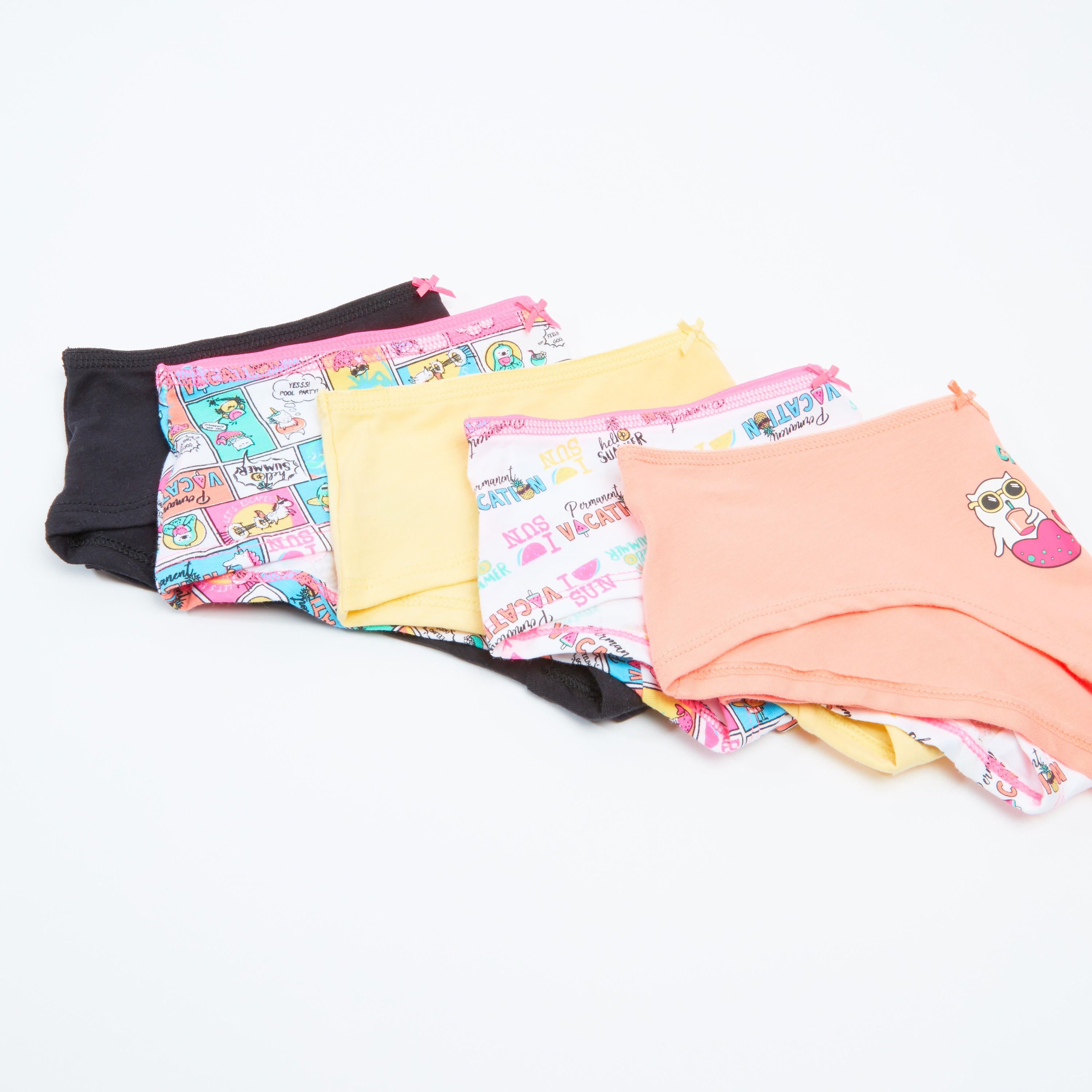 سراويل داخلية متنوعة بخصر مطّاطي - طقم من 5 قطع-women-clothing-lingerie-panties-image-3